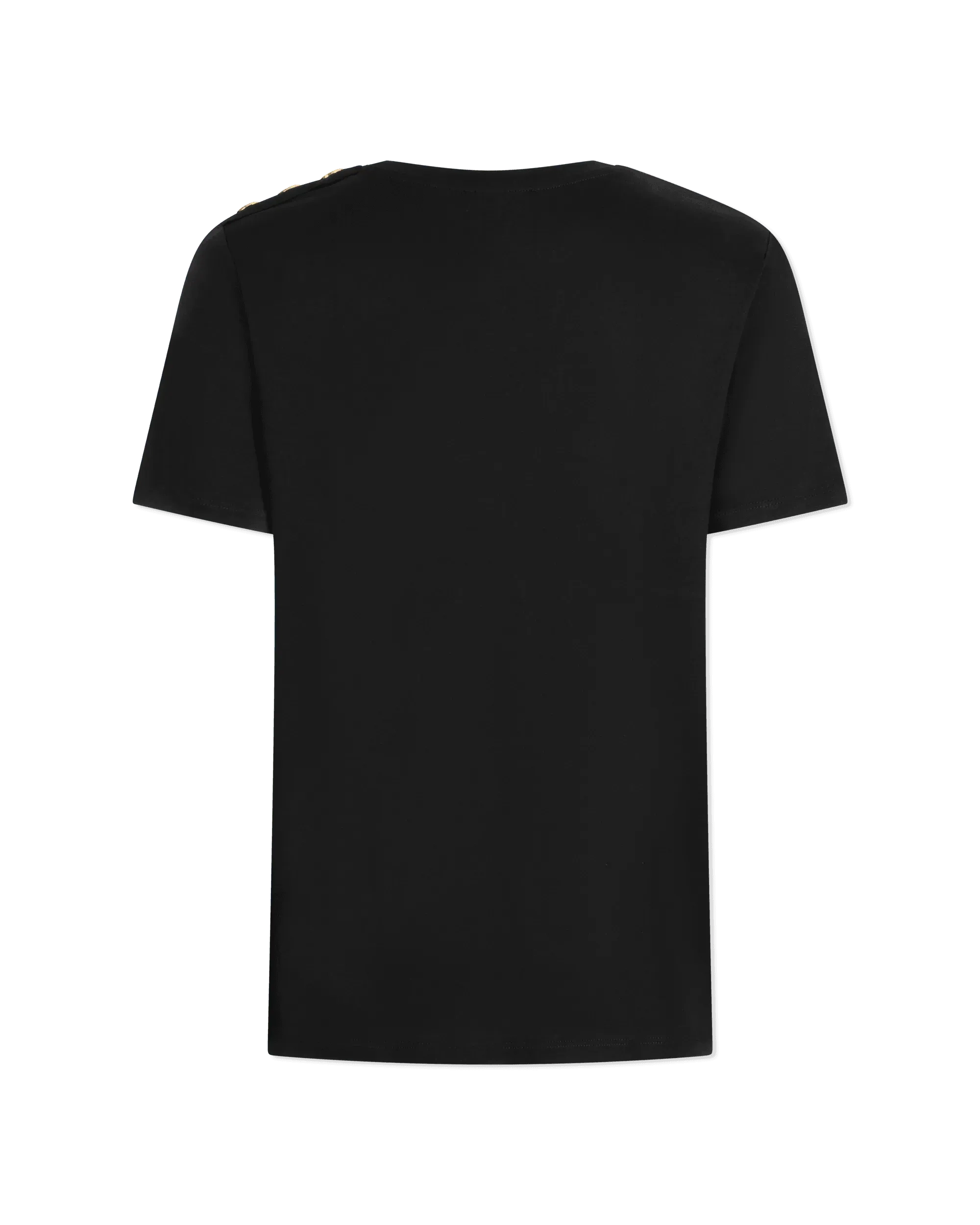 3 Button Foil-Printed Logo T-Shirt