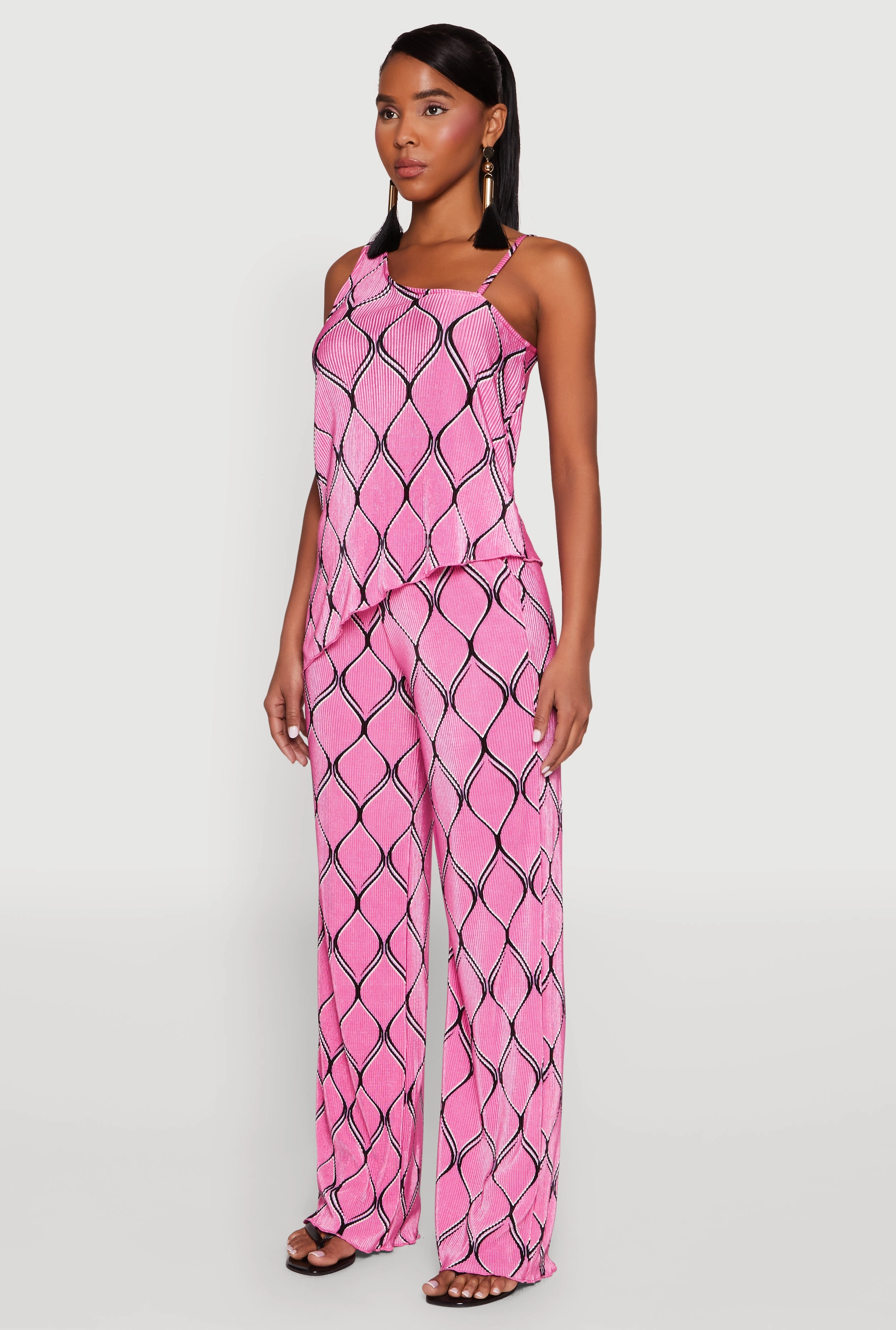 Almost Famous Plisse Asymmetrical Top