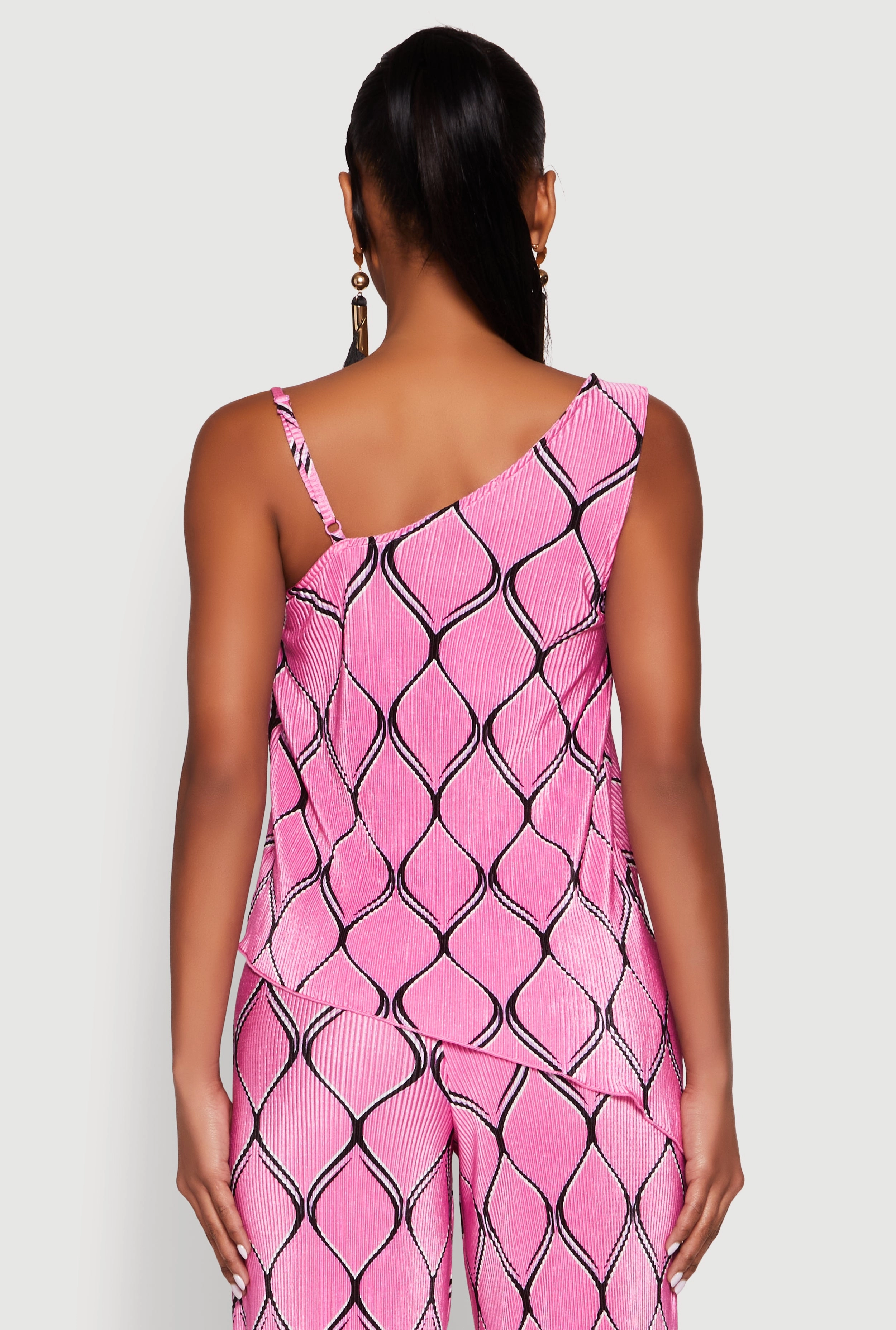 Almost Famous Plisse Asymmetrical Top