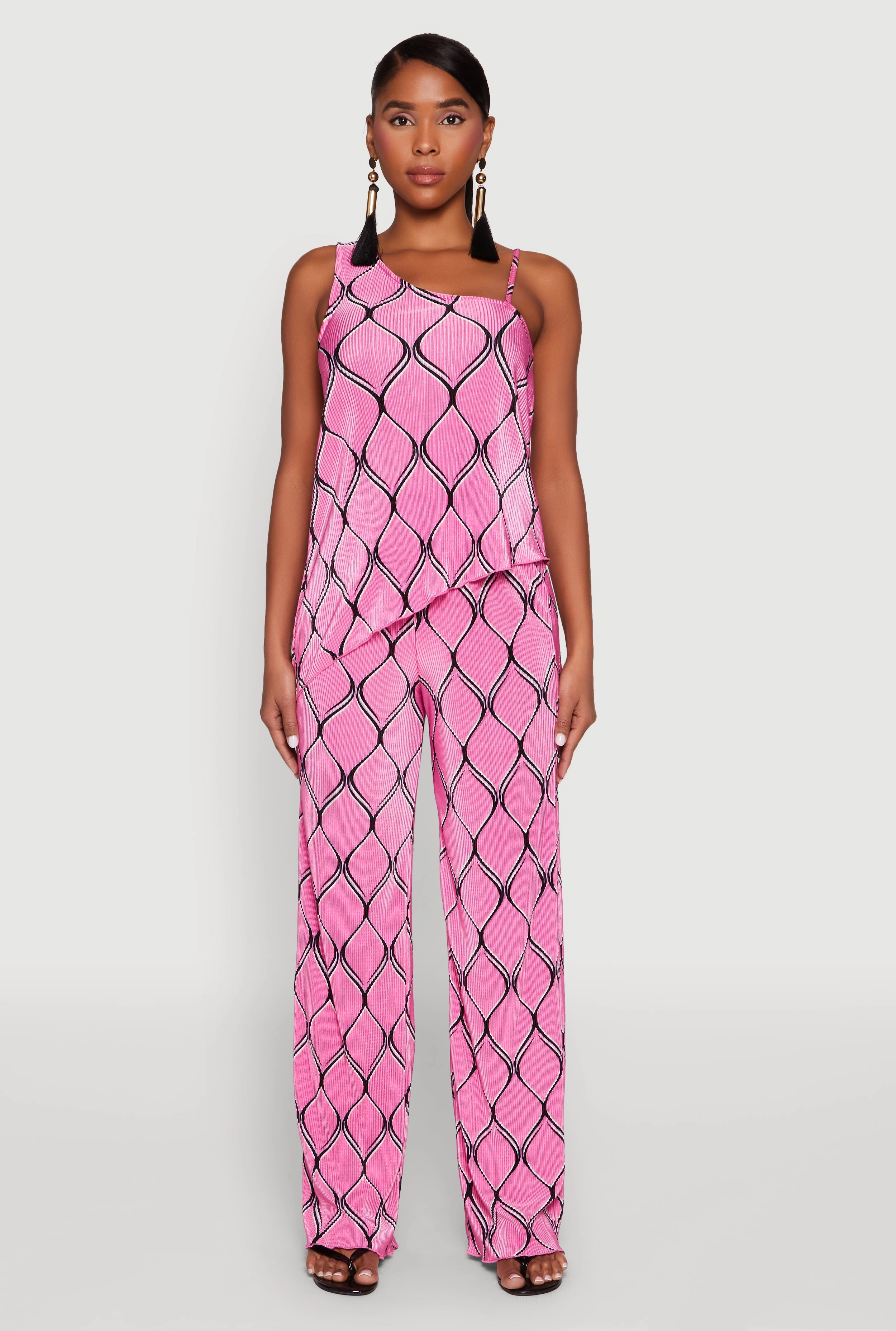 Almost Famous Plisse Asymmetrical Top