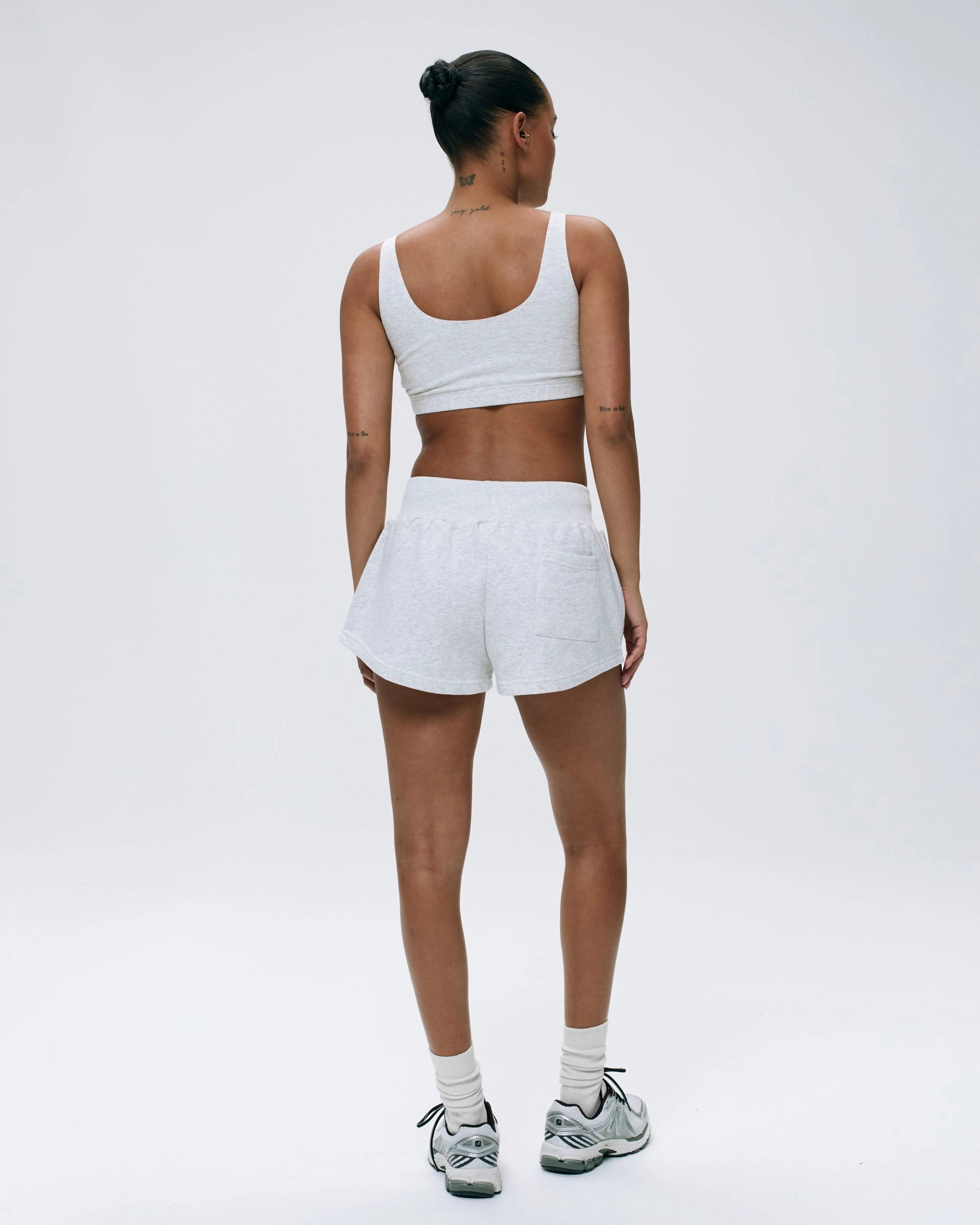 AS Bold Mini Sweat Shorts - Light Grey Melange/Vintage Blue