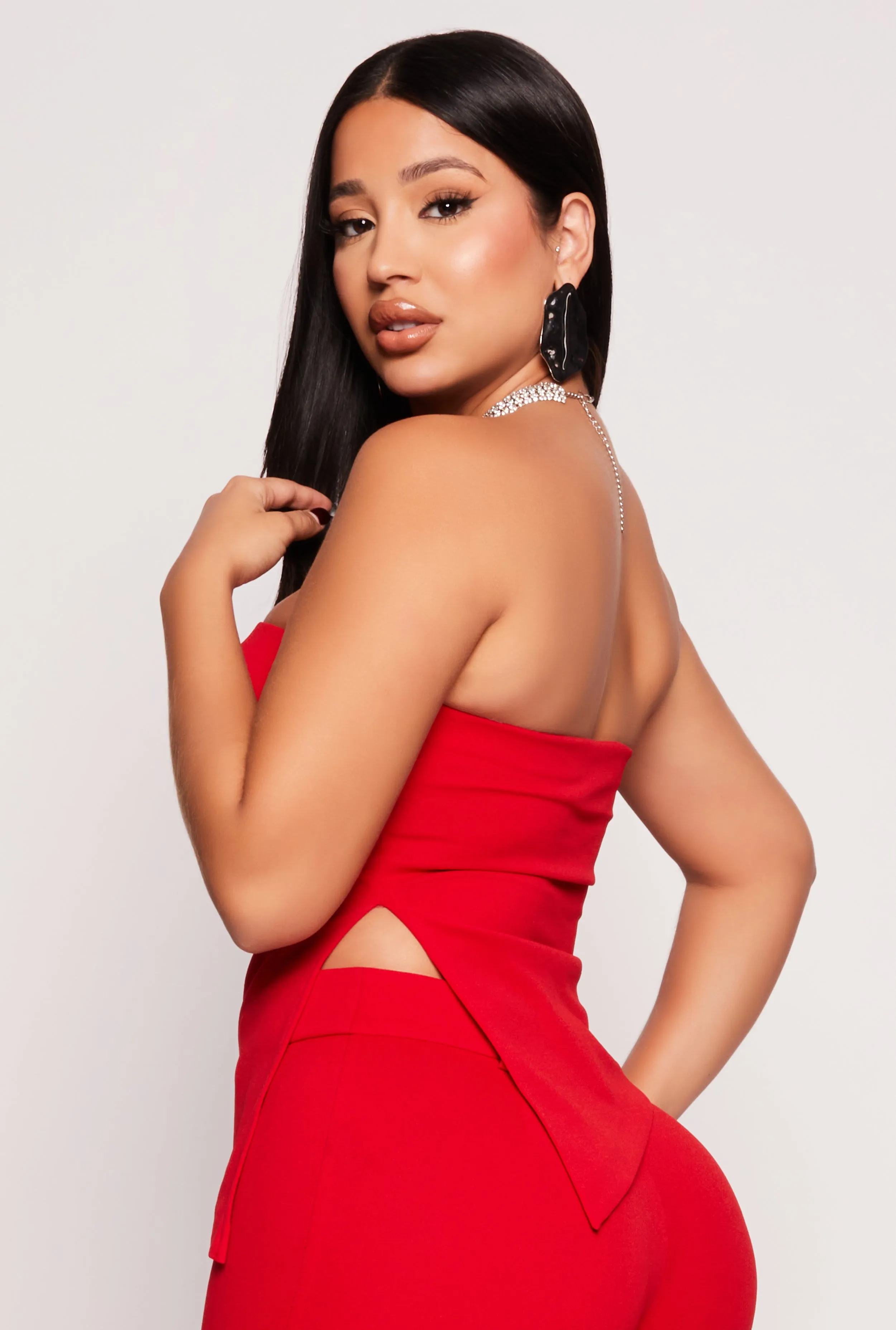Asymmetrical Side Slit Tube Top