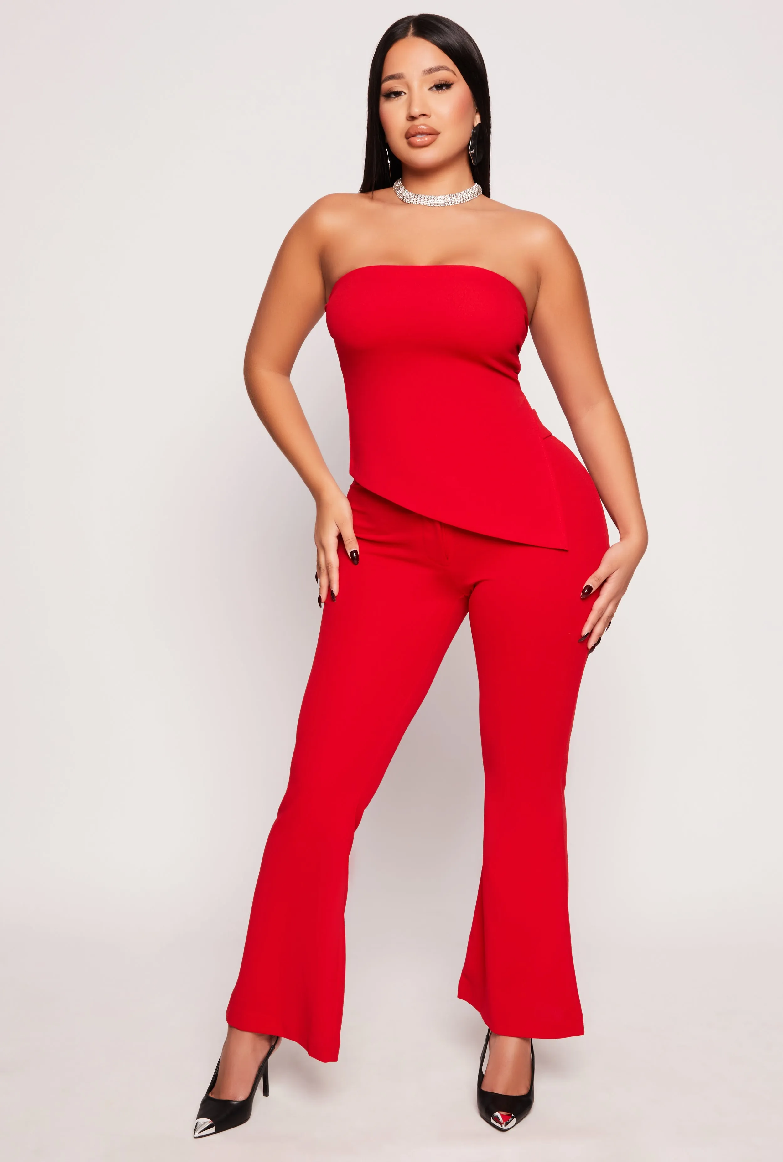 Asymmetrical Side Slit Tube Top