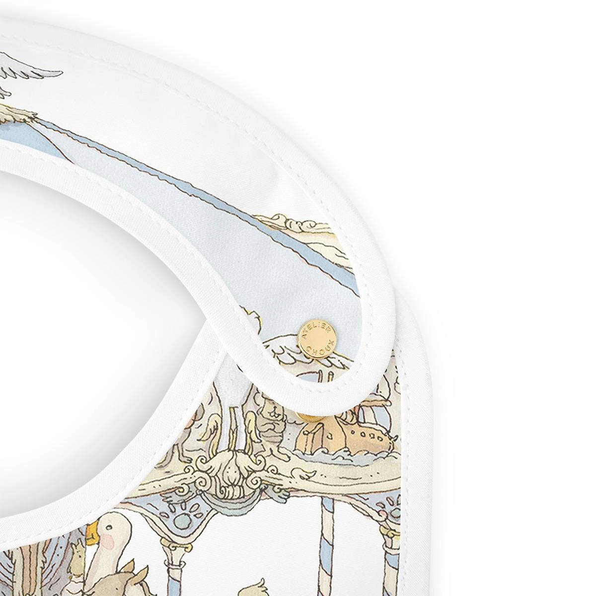 Atelier Choux Satin Bib Carousel Blue