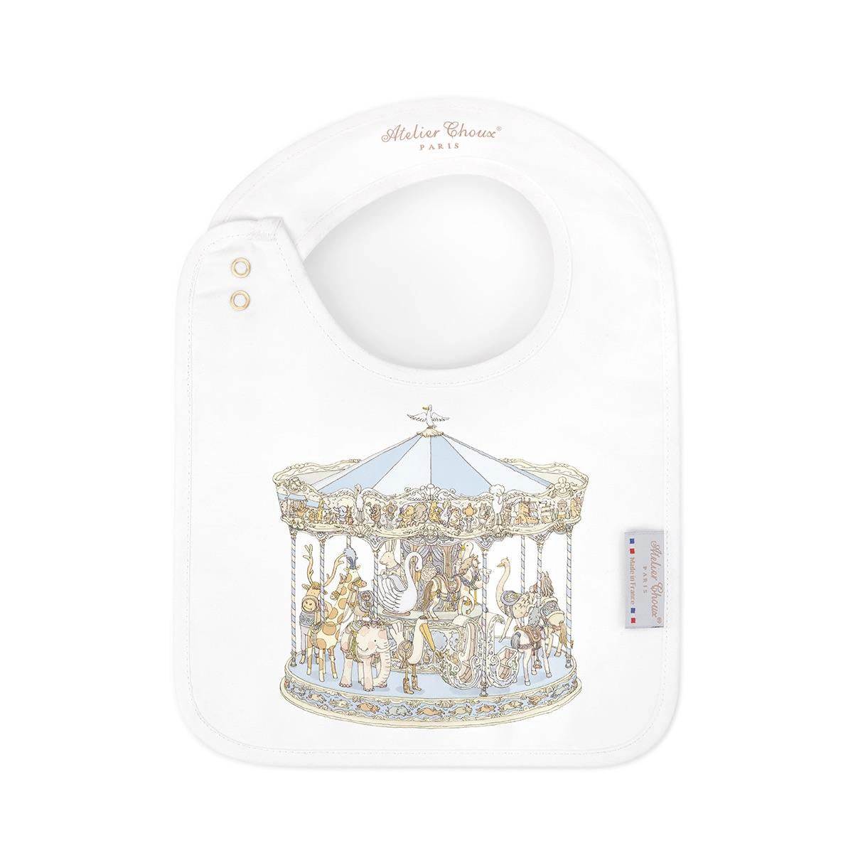 Atelier Choux Satin Bib Carousel Blue