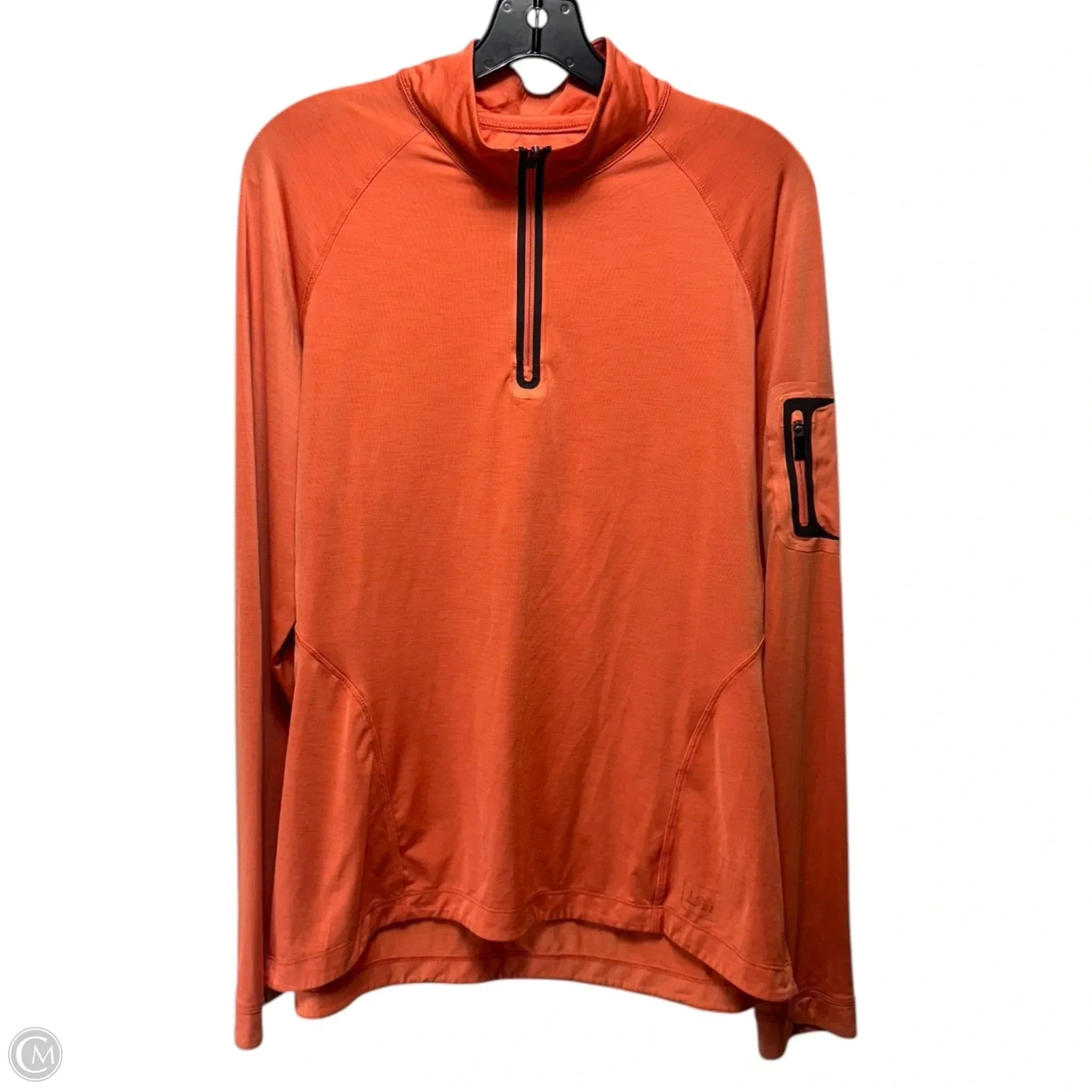 Athletic Top Long Sleeve Collar By Rei In Orange, Size: L