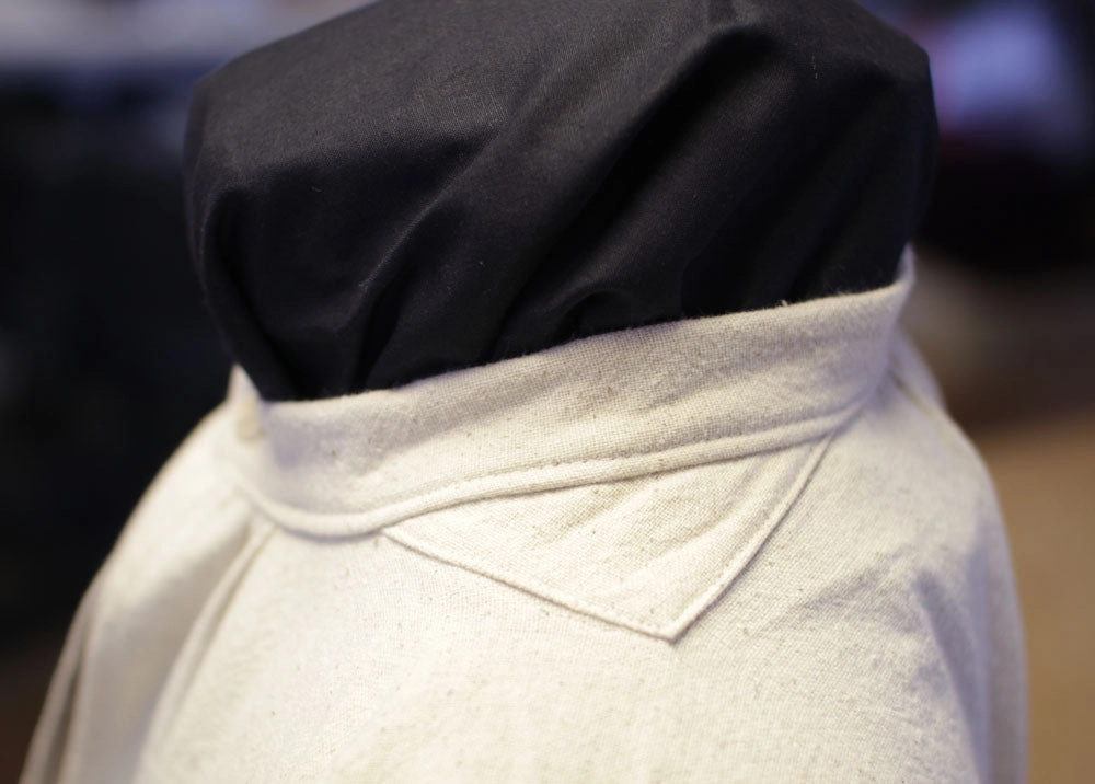 Banded Collar Shirt in Osnaburg