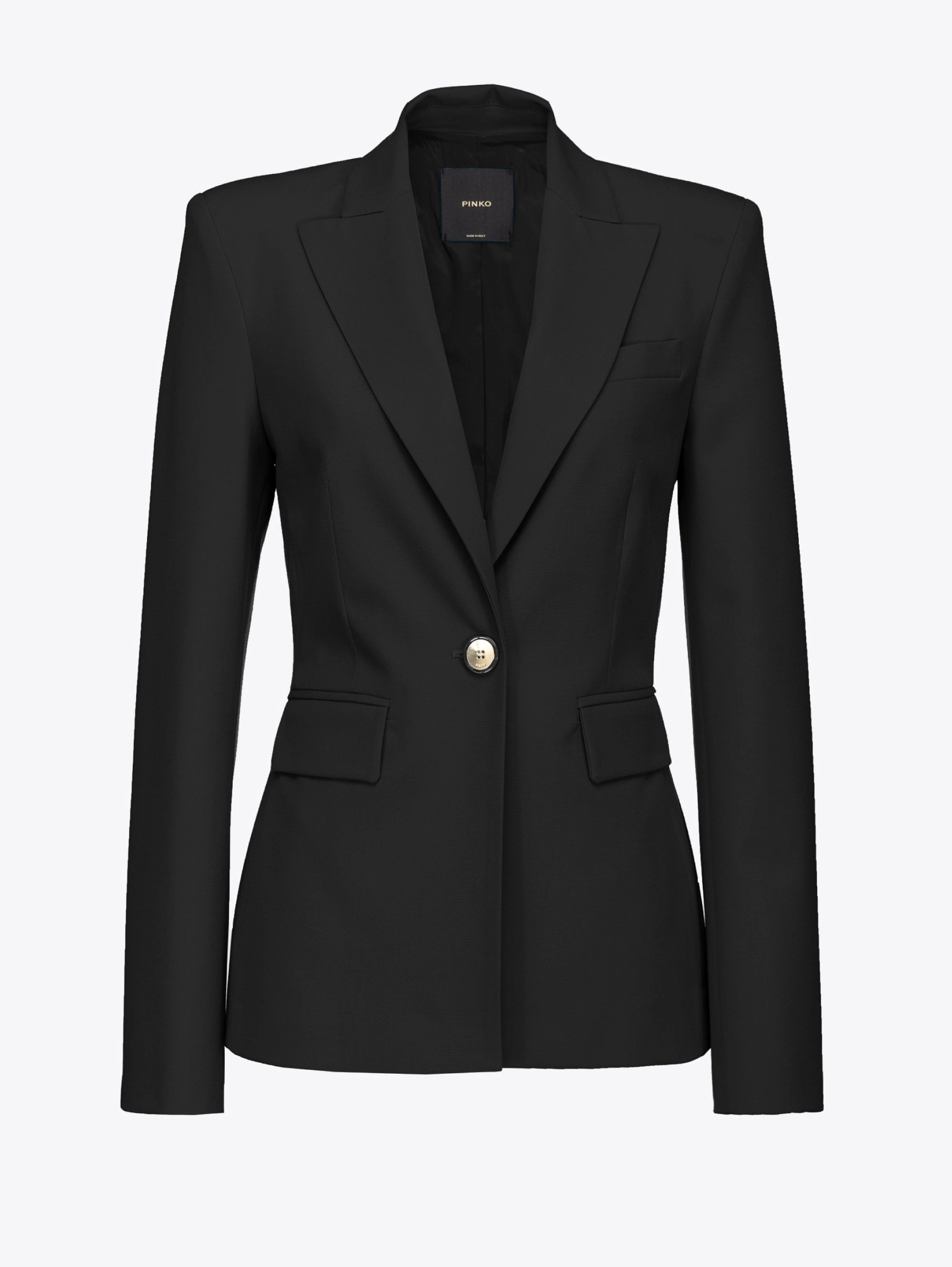 Black Fitted Single-Breasted Blazer