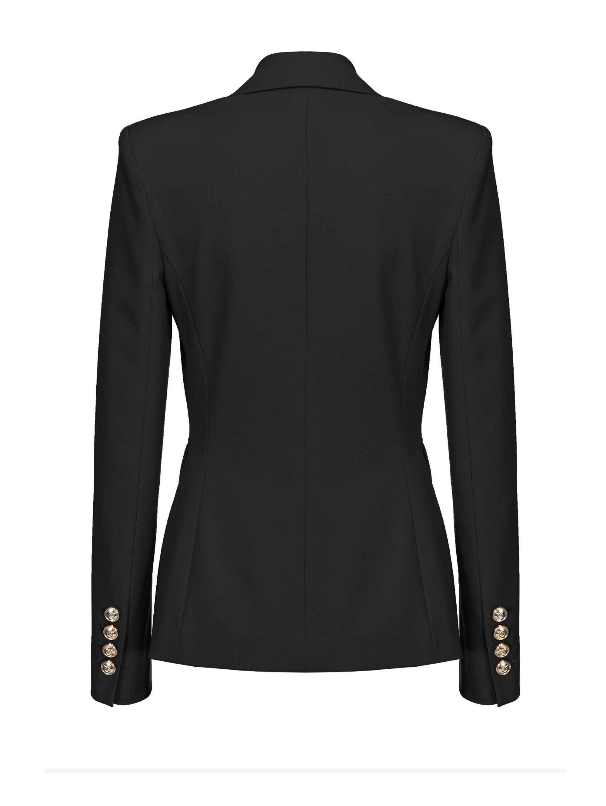 Black Fitted Single-Breasted Blazer