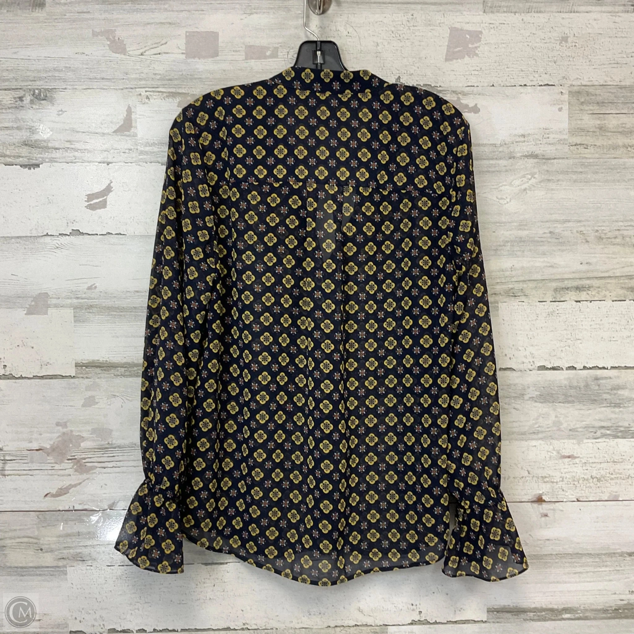 Blouse Long Sleeve By Cabi In Blue, Size: M