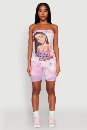 Bossy and Savage Graphic Tube Romper