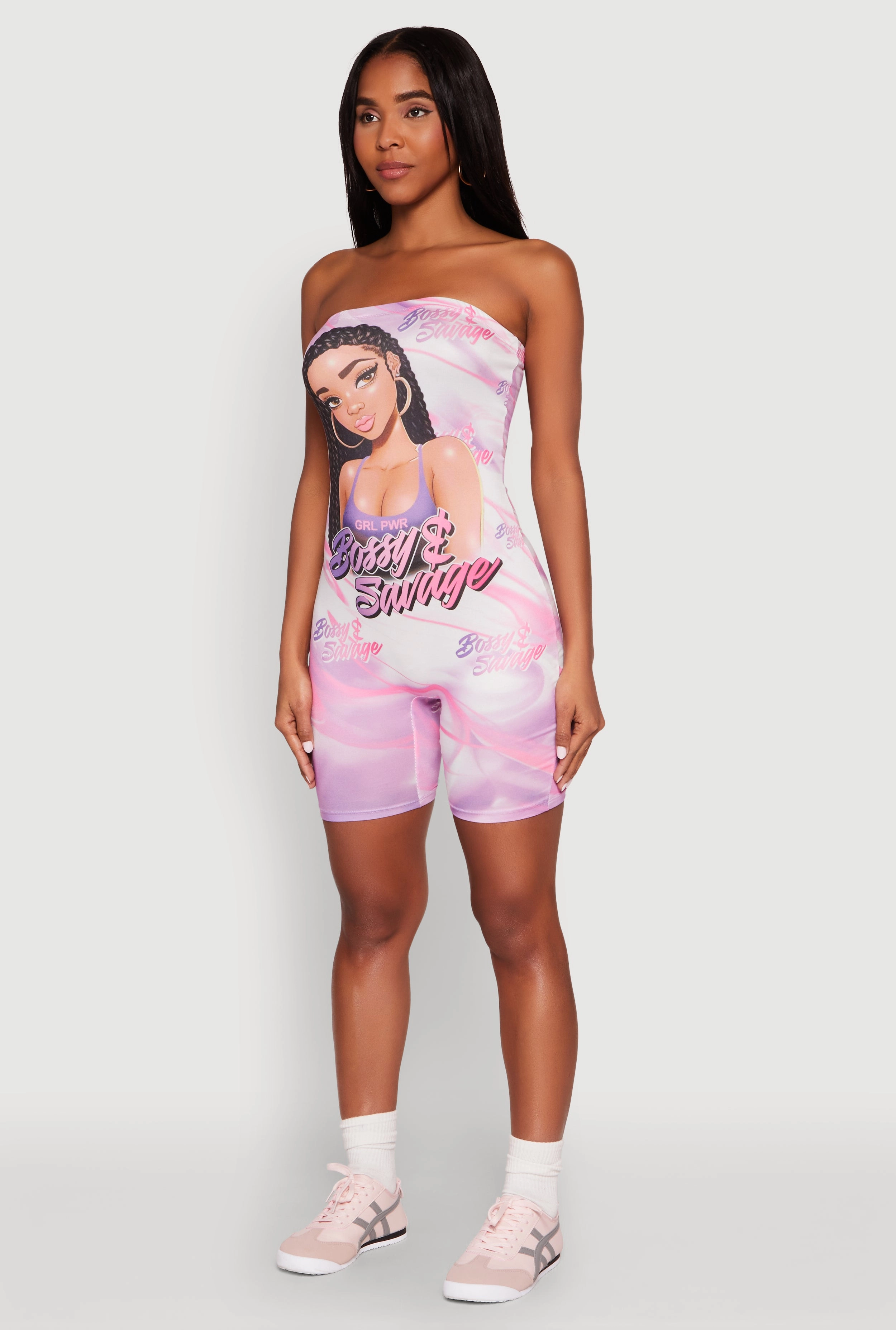 Bossy and Savage Graphic Tube Romper