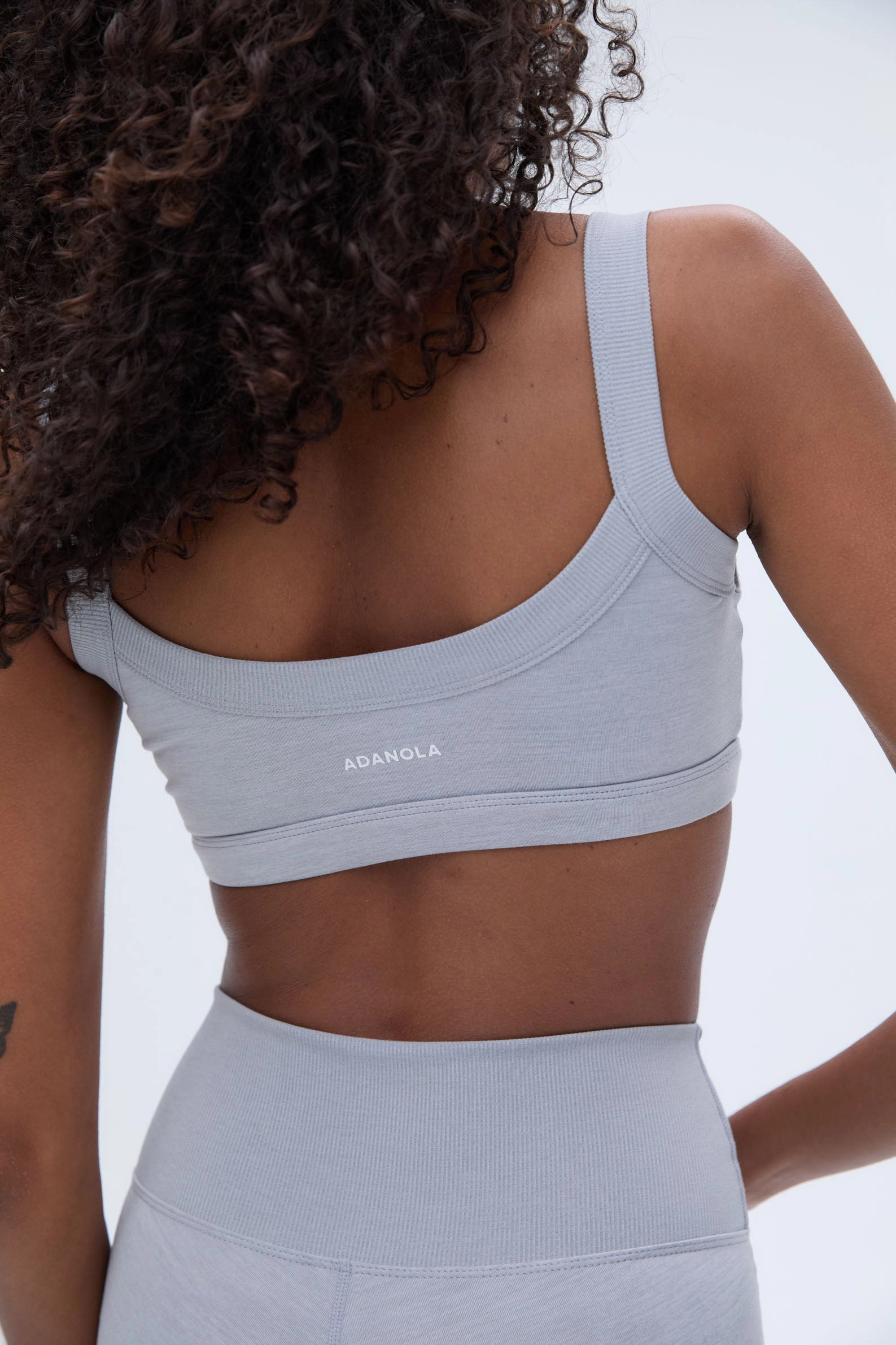 Brushed Wide Binding Bra - Light Grey Melange