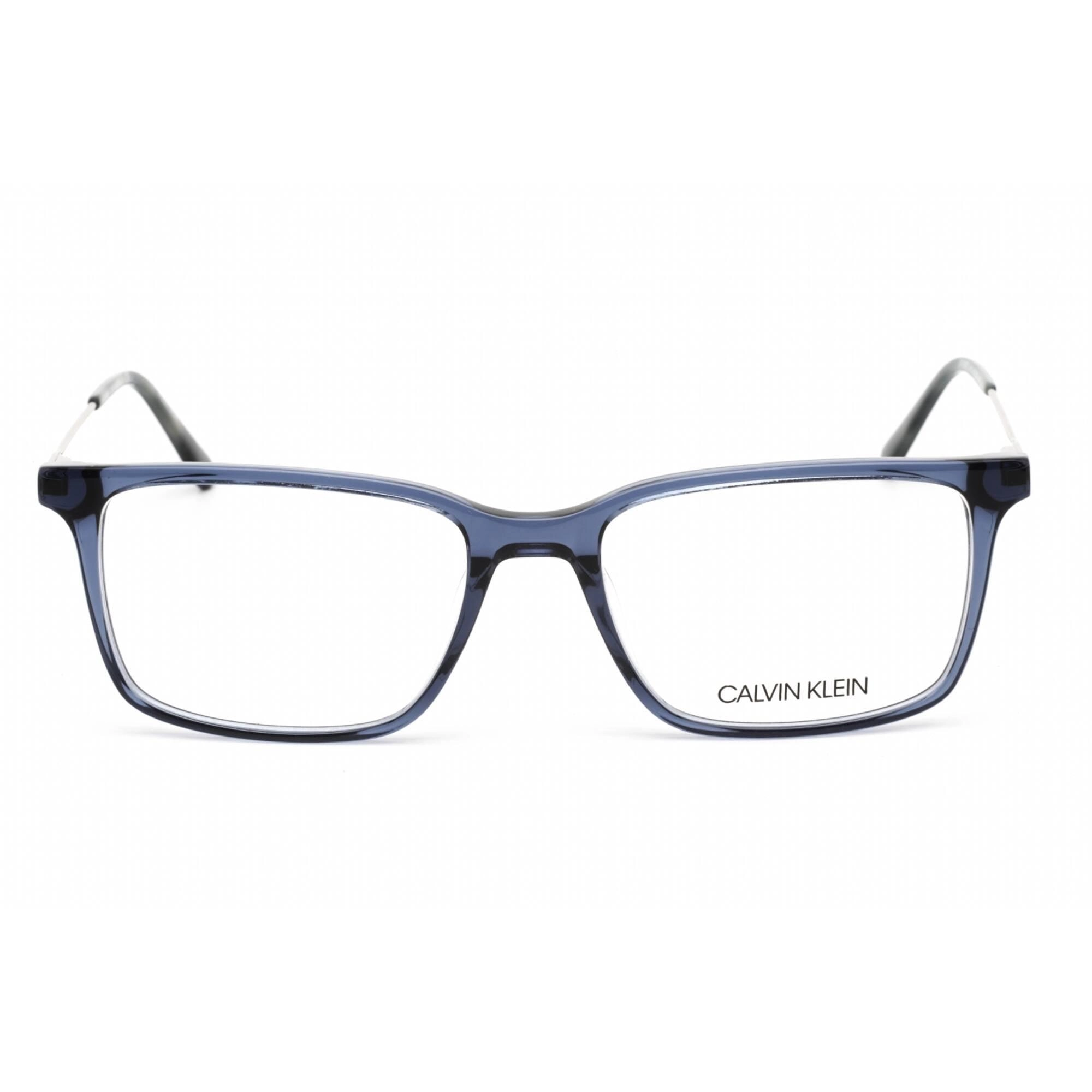Calvin Klein Men's Eyeglasses - Crystal Navy Acetate Rectangular Frame | CK18707 410