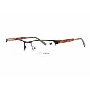 Calvin Klein Men's Eyeglasses - Half Rim Brown Metal Rectangular Frame | CK21126 200