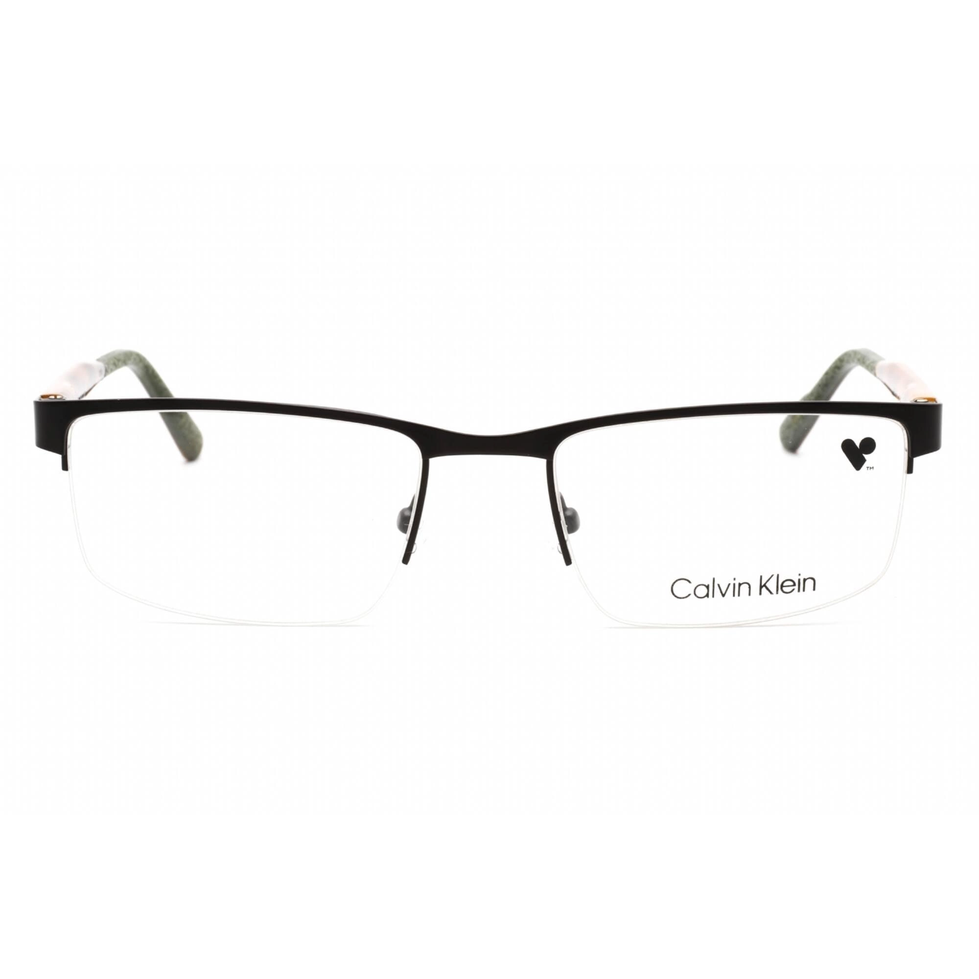 Calvin Klein Men's Eyeglasses - Half Rim Brown Metal Rectangular Frame | CK21126 200