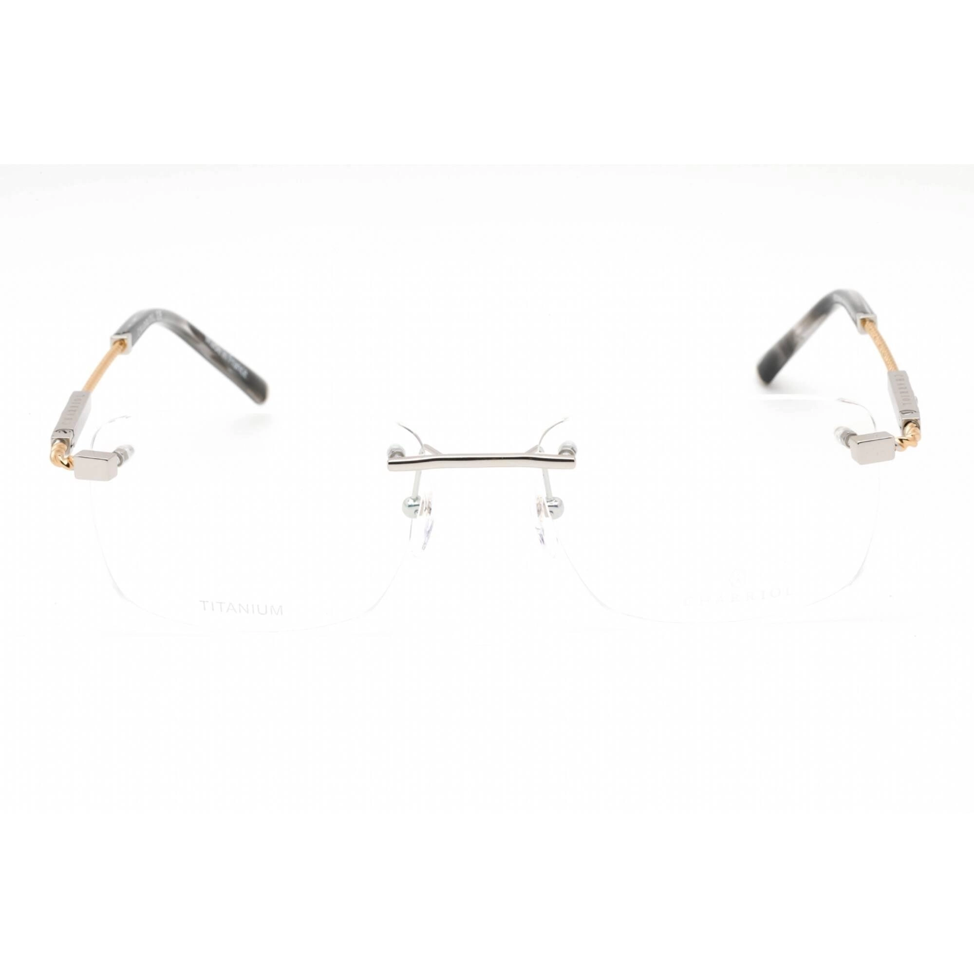 Charriol Men's Eyeglasses - Rimless Shiny Silver/Gold Titanium Frame | PC75103 C02