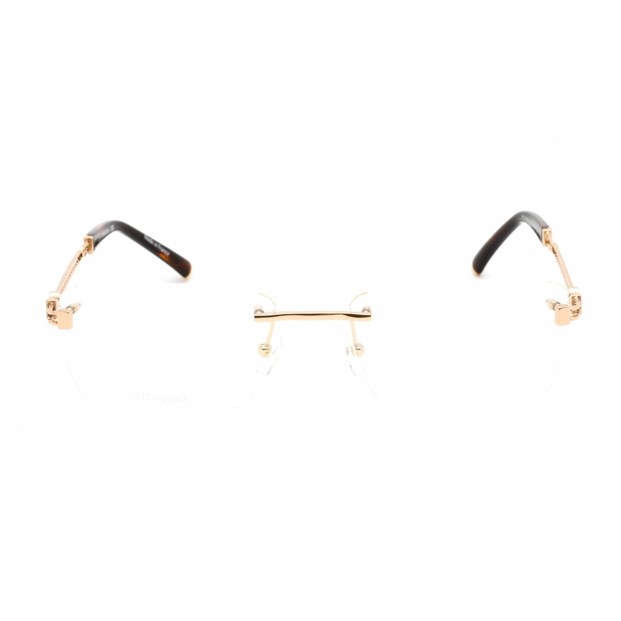 Charriol Men's Eyeglasses - Shiny Gold Titanium Rectangular Shape Frame | PC75088 C01