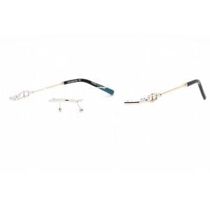 Charriol Men's Eyeglasses - Shiny Silver/Gold Rectangular Metal Frame | PC71048 C02