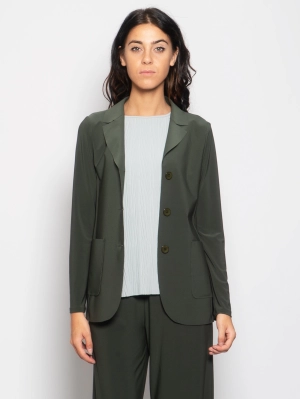 Deconstructed Blazer in Green Jersey
