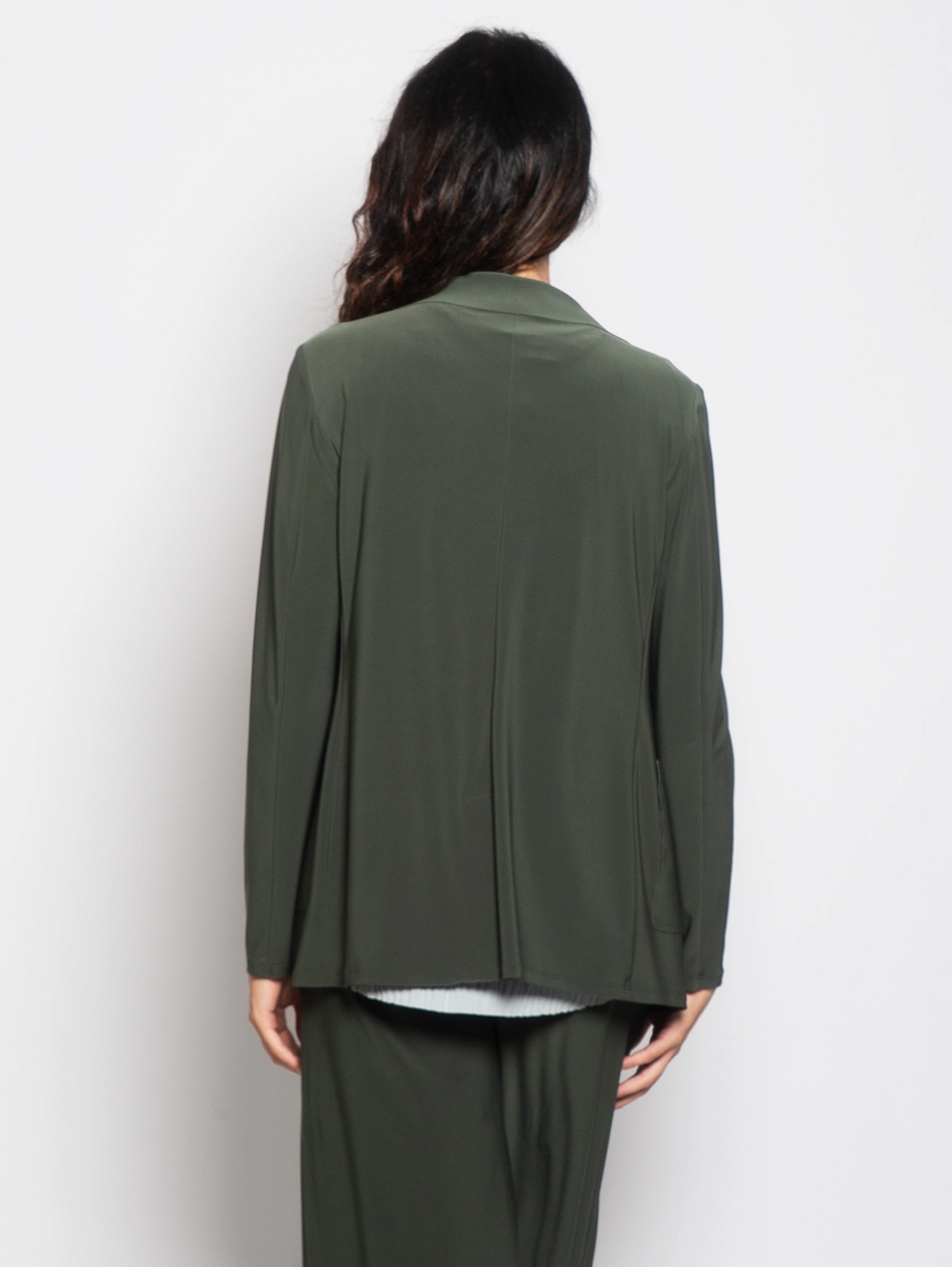 Deconstructed Blazer in Green Jersey