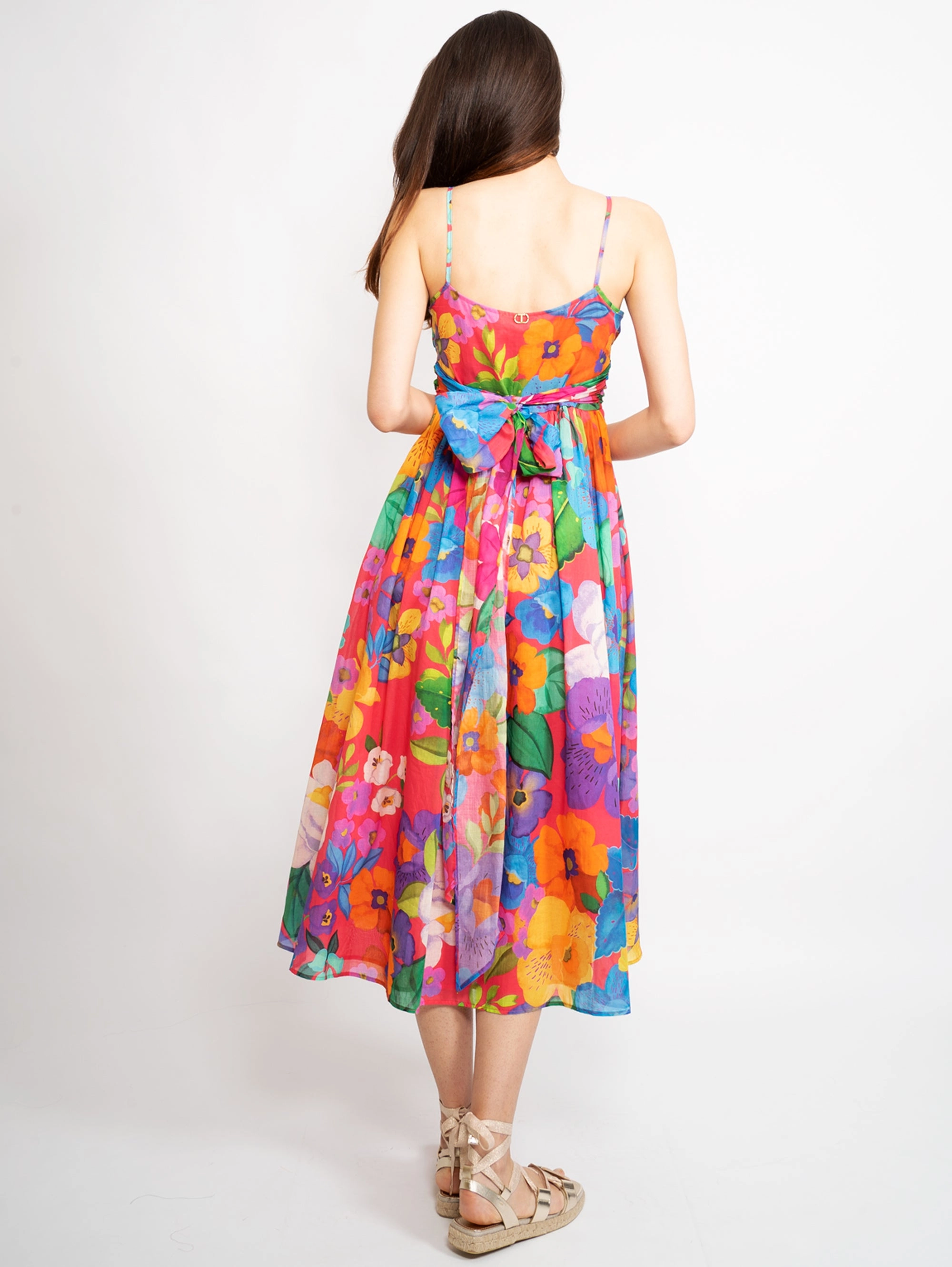 Floral Dress in Multicolor Muslin