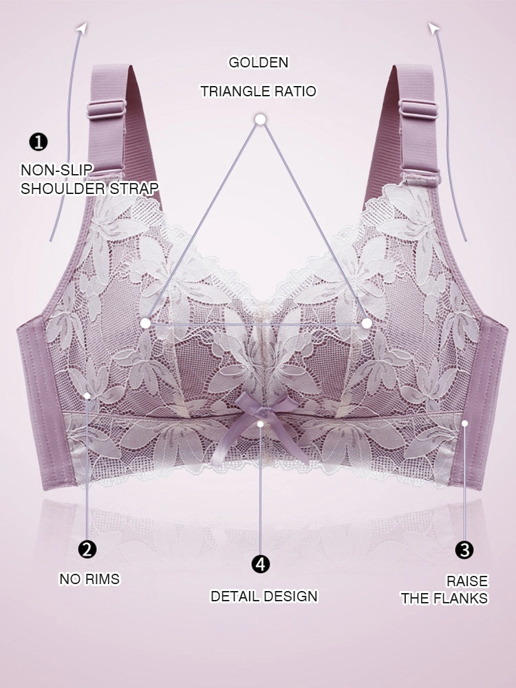 Floral Lace Wire-Free Minimizer Bra