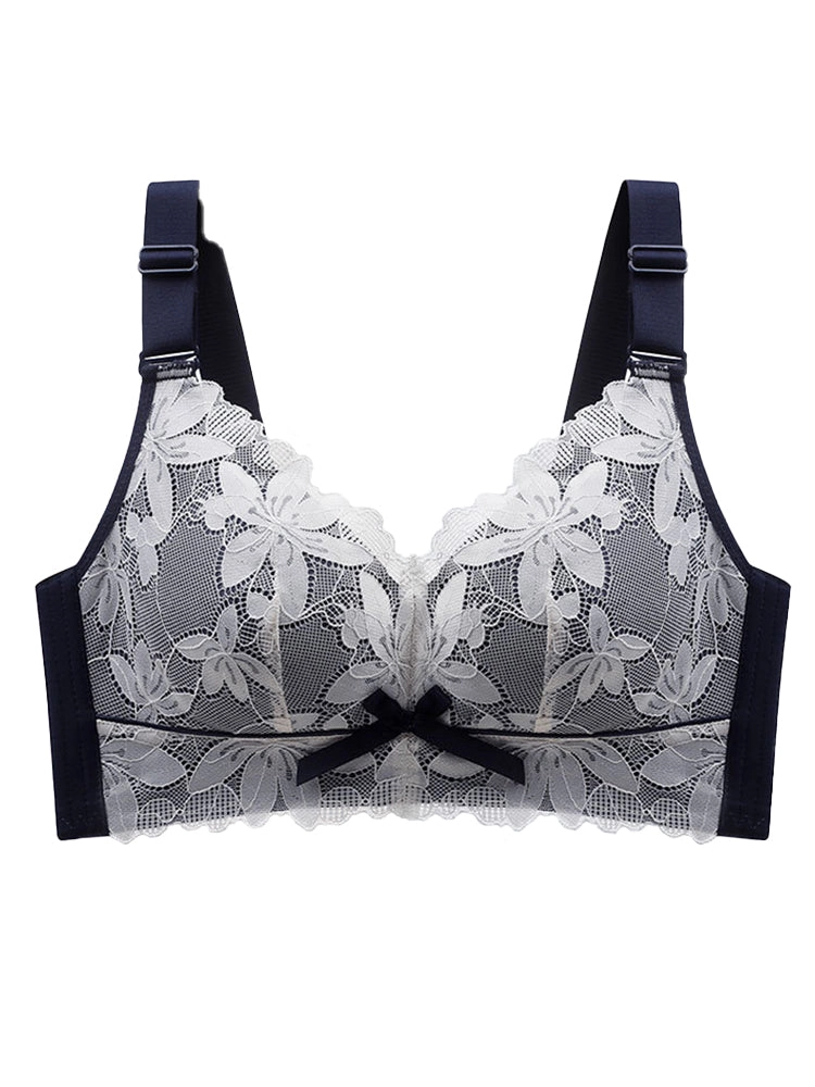 Floral Lace Wire-Free Minimizer Bra
