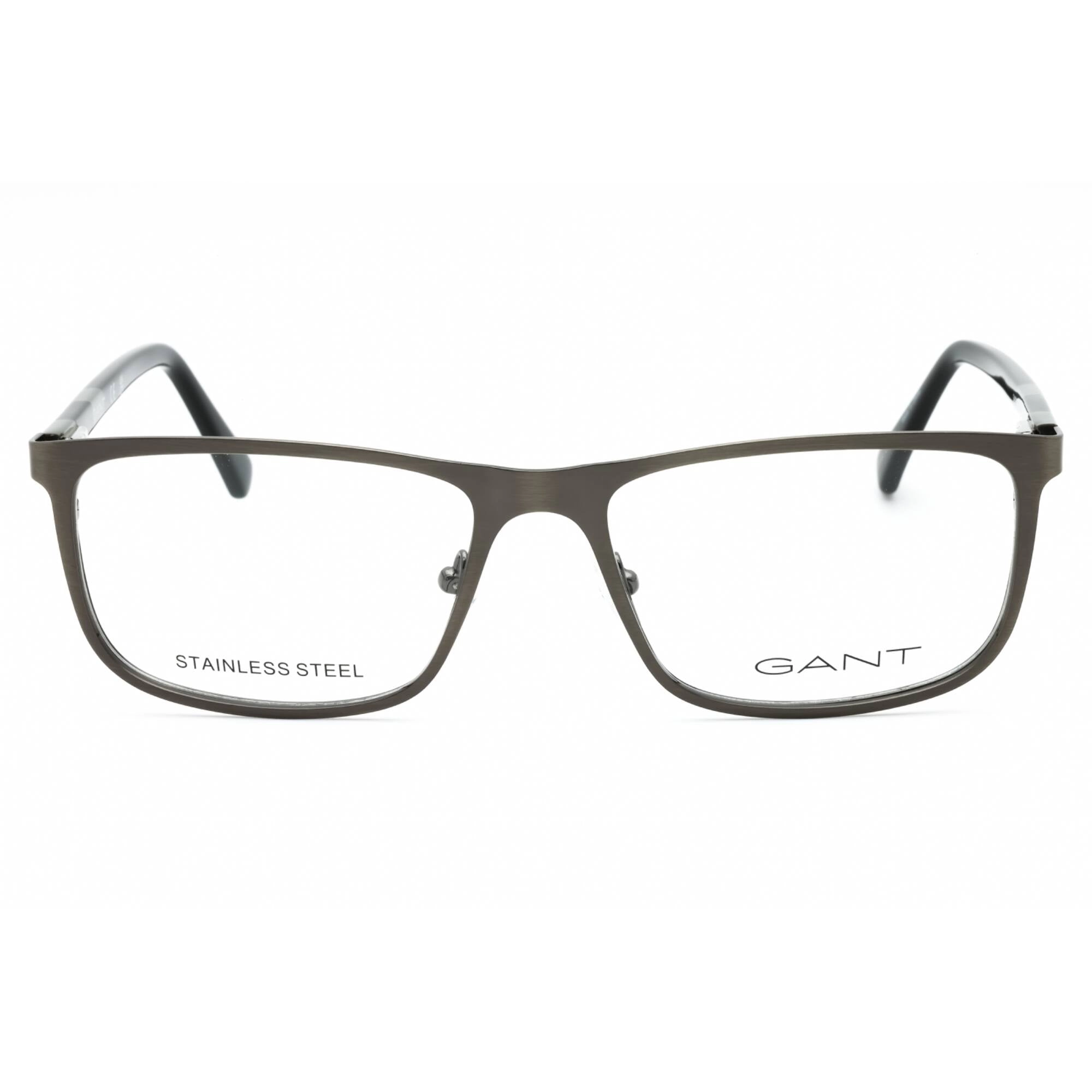 Gant Men's Eyeglasses - Shiny Gunmetal Metal Rectangular Full Rim Frame | GA3280 008