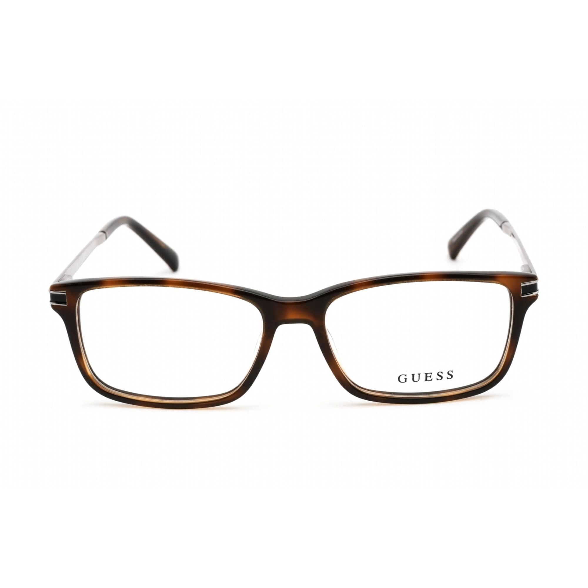 Guess Men's Eyeglasses - Havana/Other Plastic Rectangular Shape Frame | GU1986 056