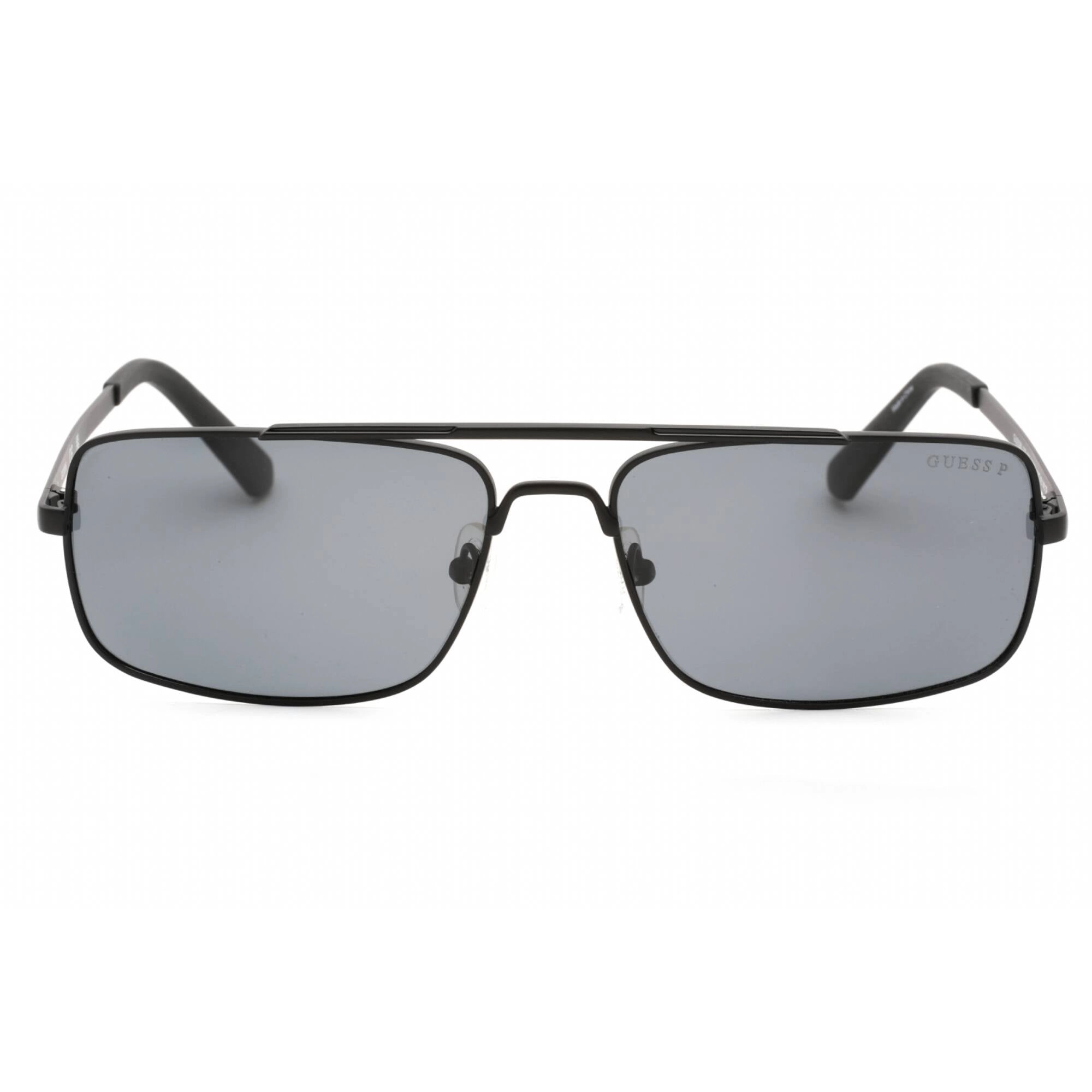 Guess Men's Sunglasses - Matte Black Rectangular Metal Full Rim Frame | GU00060 02D