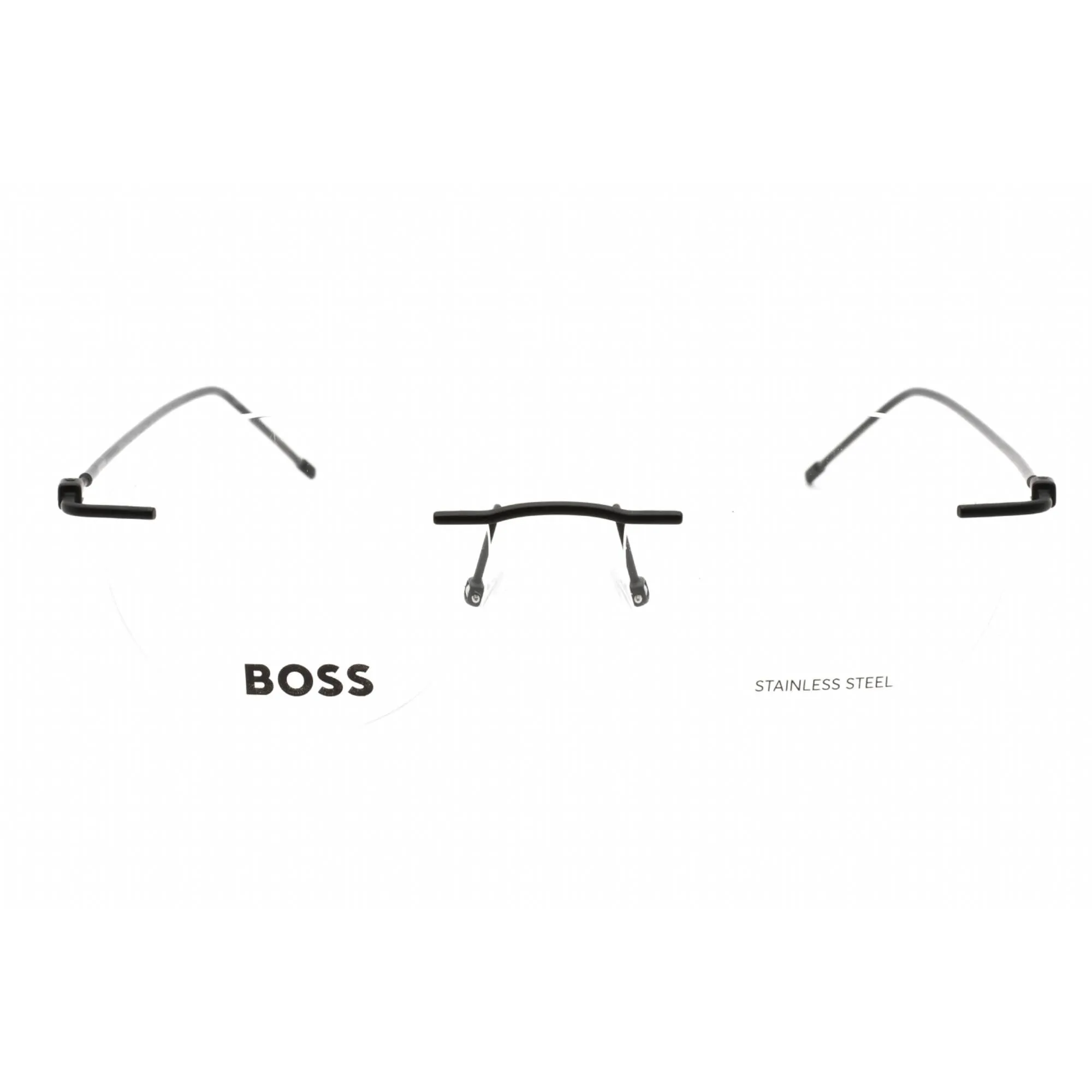 Hugo Boss Men's Eyeglasses - Matte Black Metal Round Rimless Frame | BOSS 1422 0003 00