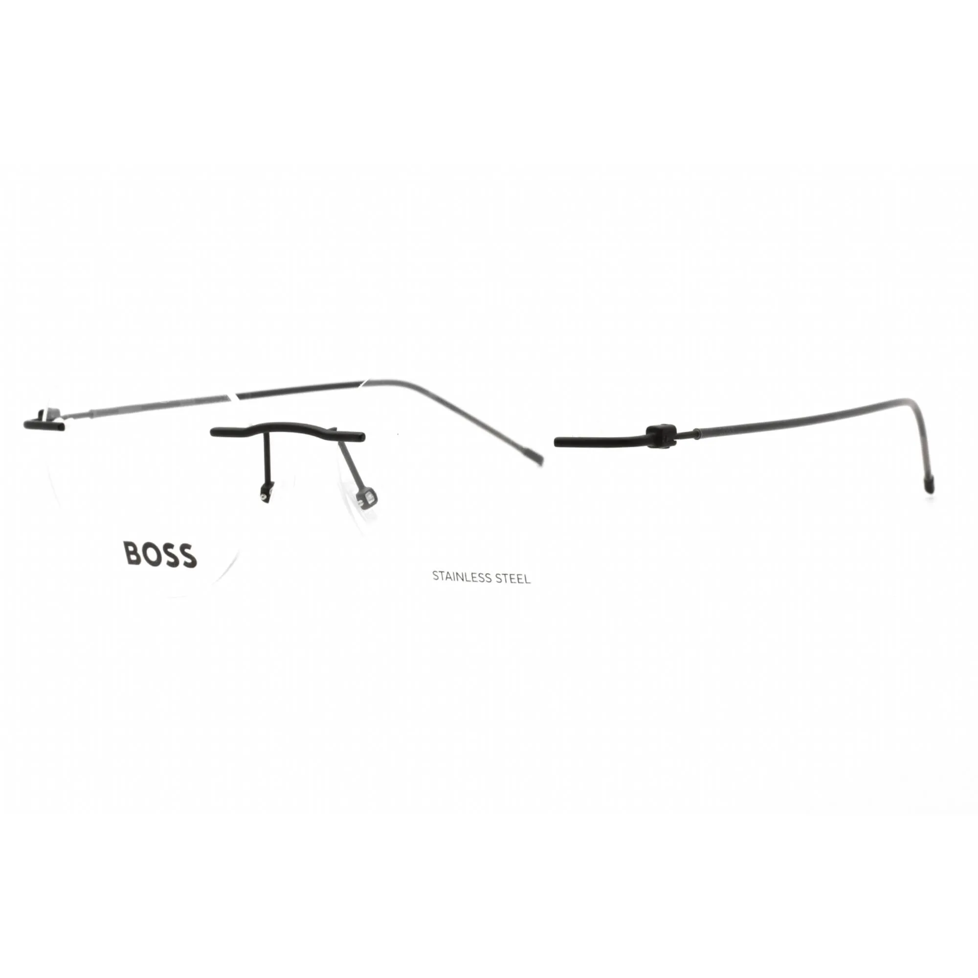 Hugo Boss Men's Eyeglasses - Matte Black Metal Round Rimless Frame | BOSS 1422 0003 00