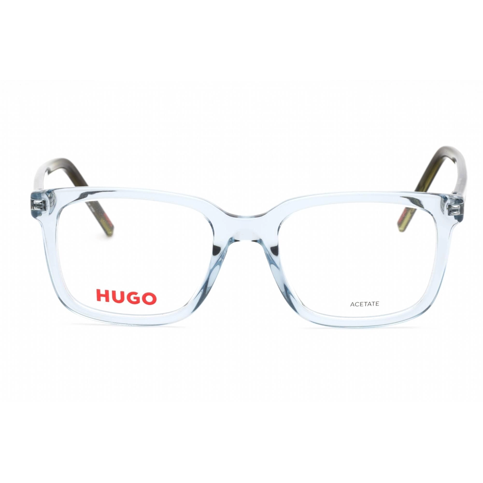 Hugo Men's Eyeglasses - Blue Green Square Plastic Frame Clear Lens | HG 1261 0RNB 00