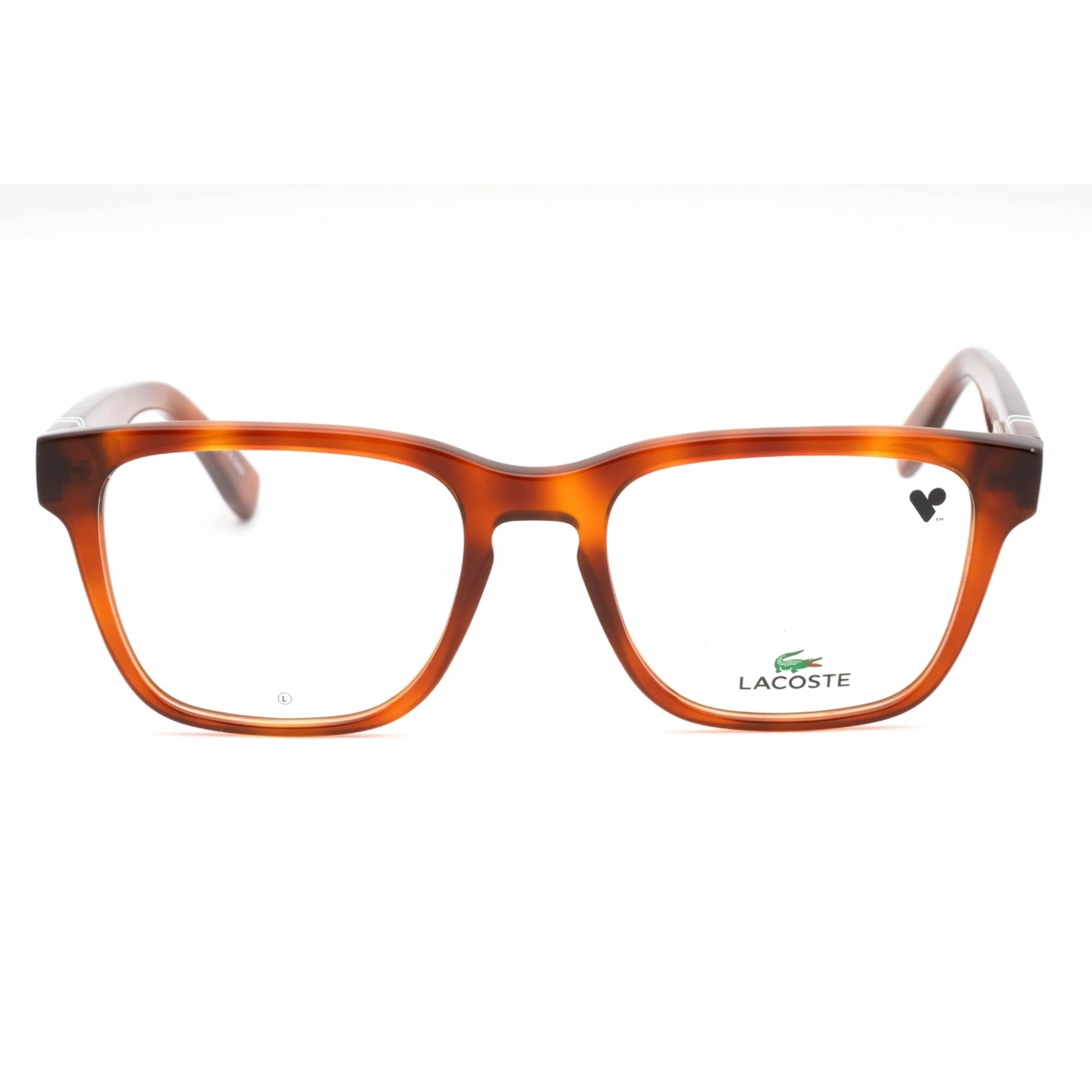 Lacoste Men's Eyeglasses - Blonde Havana Plastic Square Full Rim Frame | L2932 218