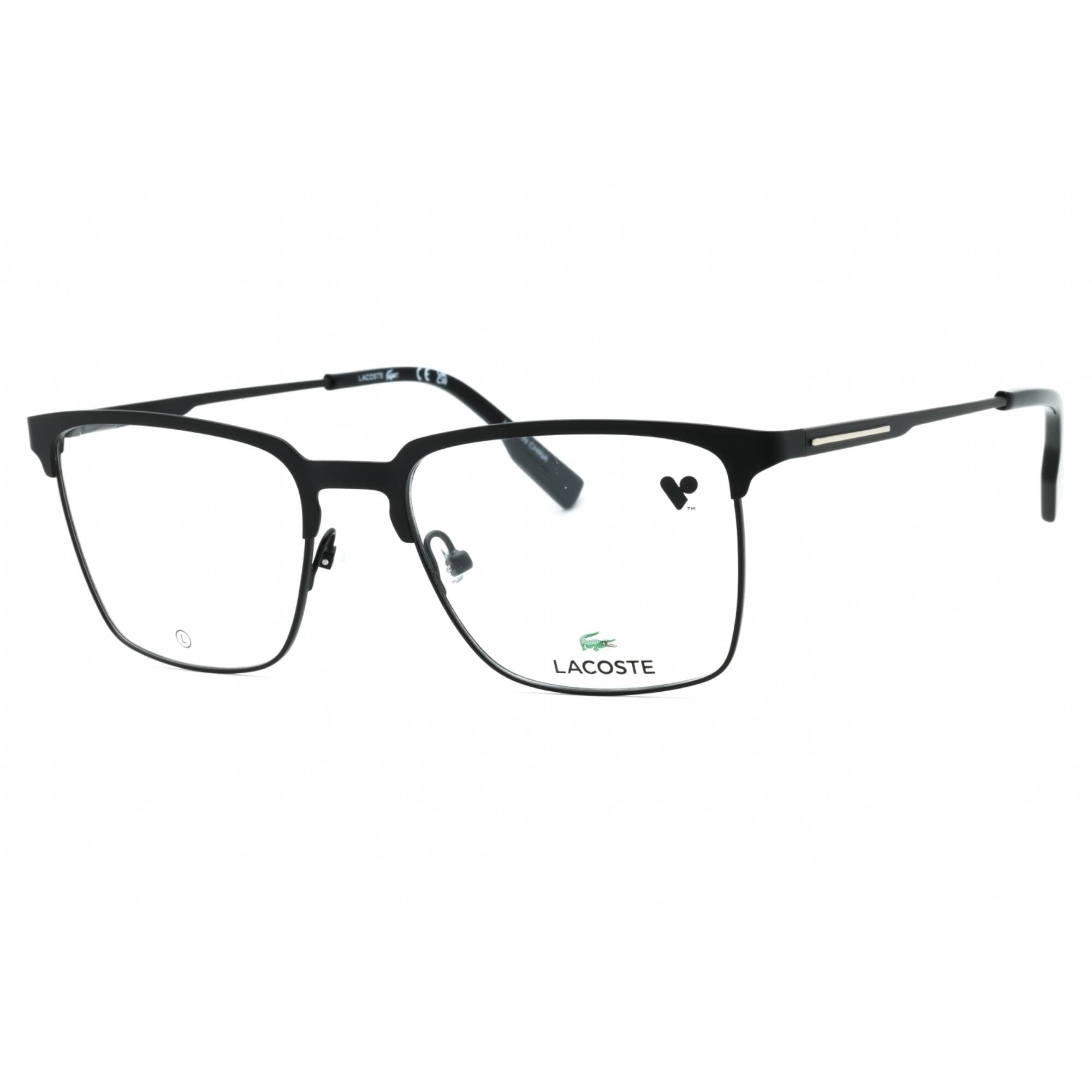 Lacoste Men's Eyeglasses - Matte Black Metal Square Shape Full Rim Frame | L2295 002