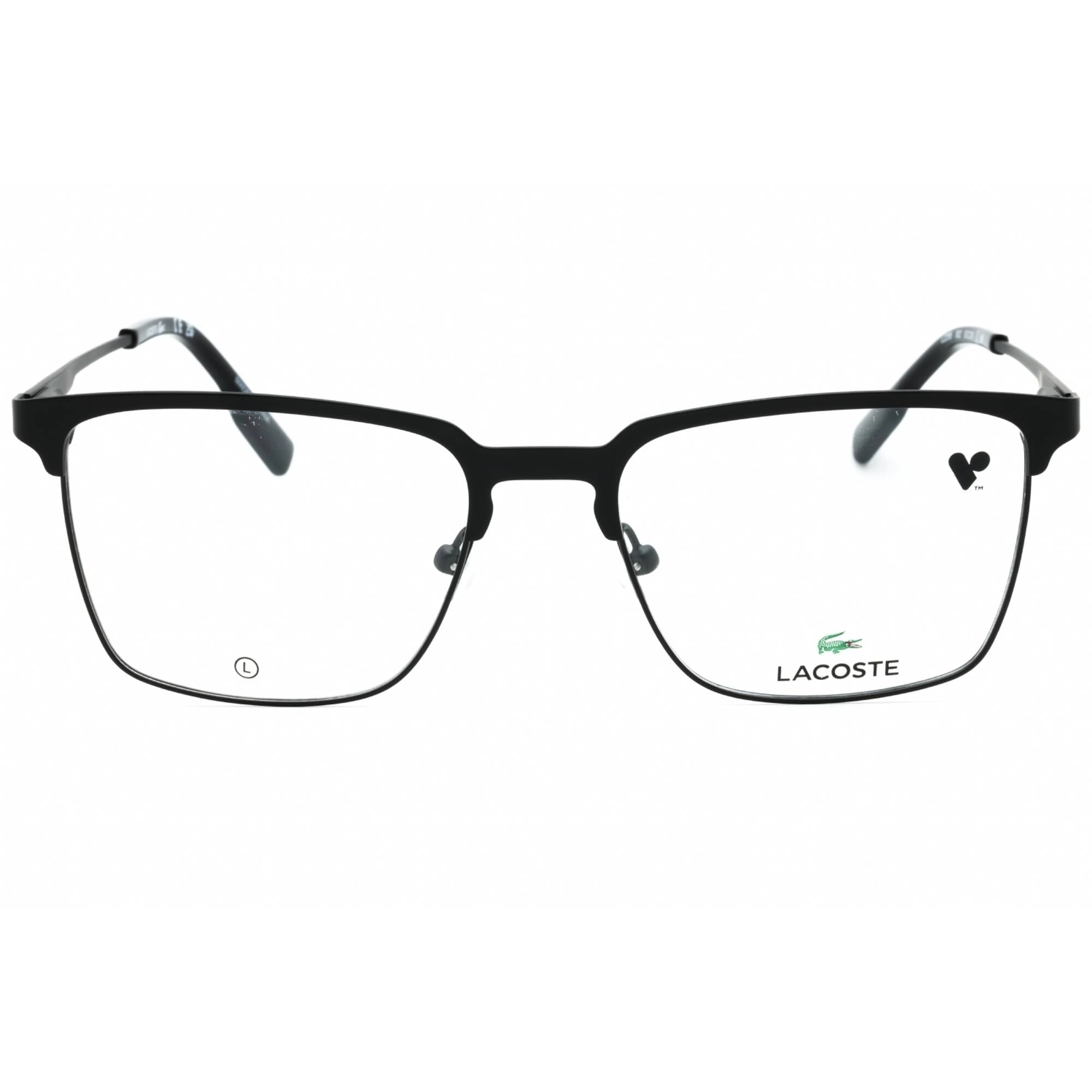 Lacoste Men's Eyeglasses - Matte Black Metal Square Shape Full Rim Frame | L2295 002