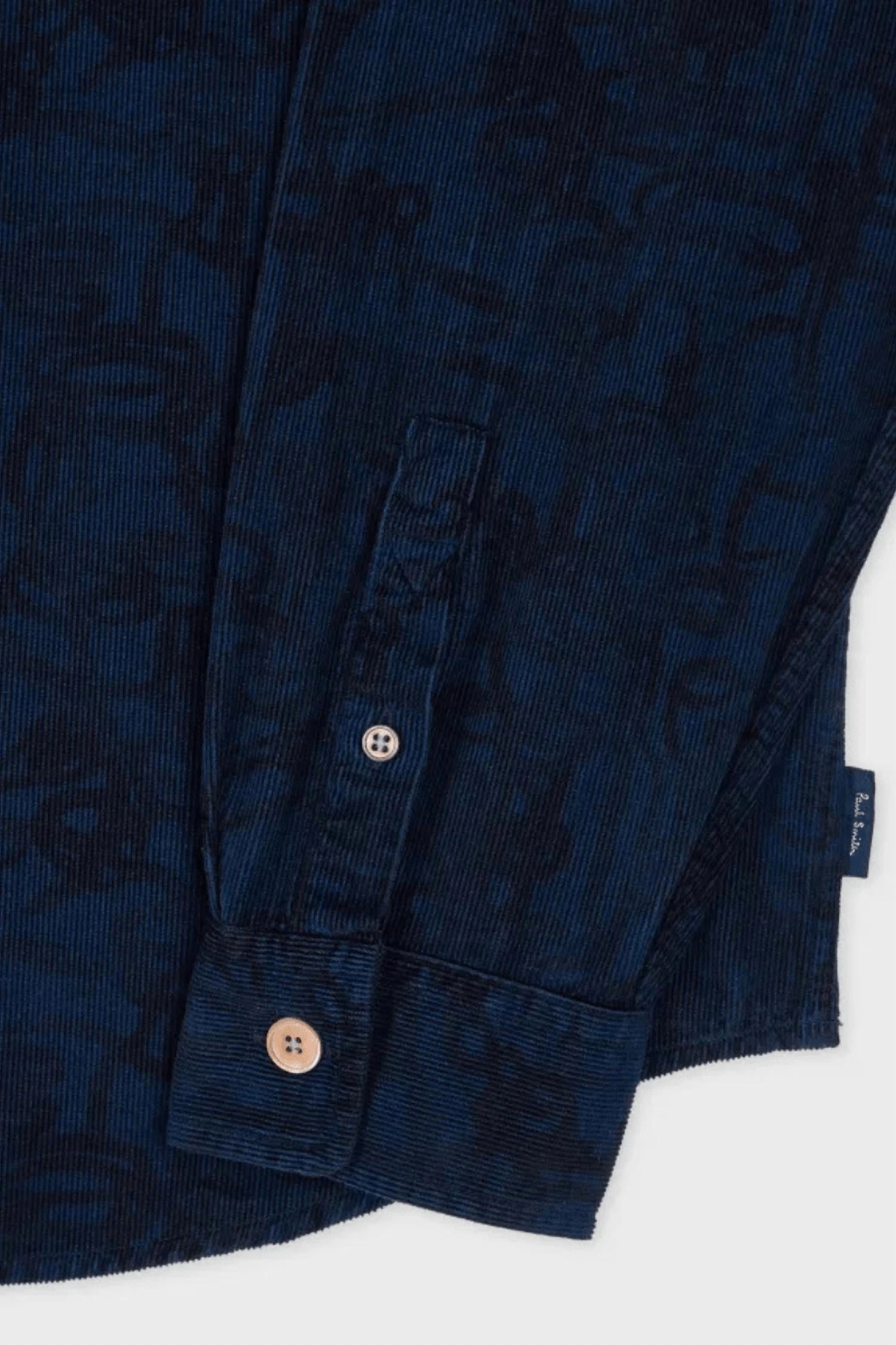 'le Soir' Print Corduroy Shirt In Dark Navy