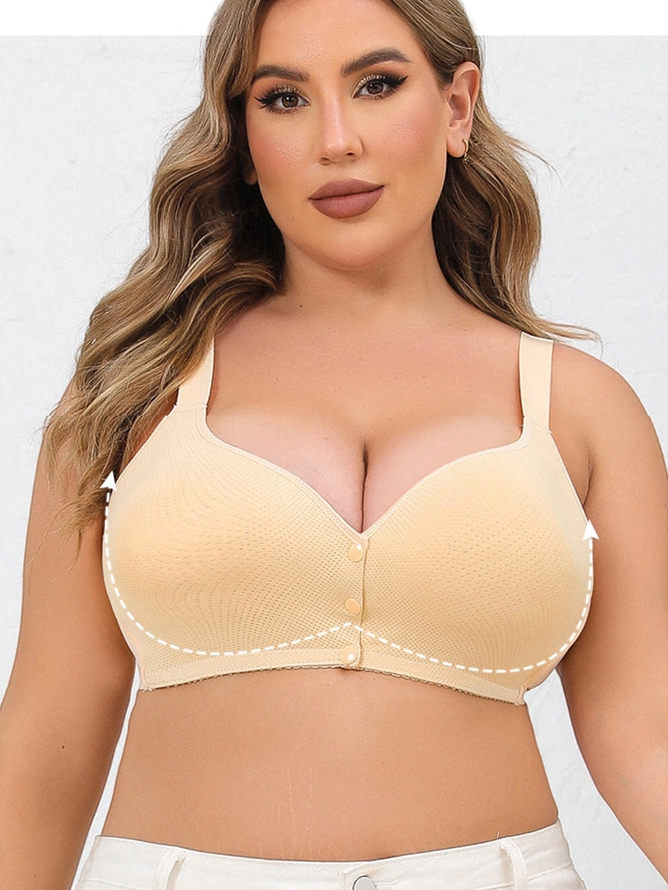 Leopard Print Wireless Front Closure Vest-Style Bra