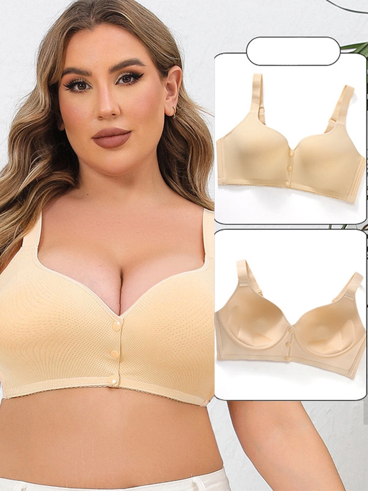 Leopard Print Wireless Front Closure Vest-Style Bra