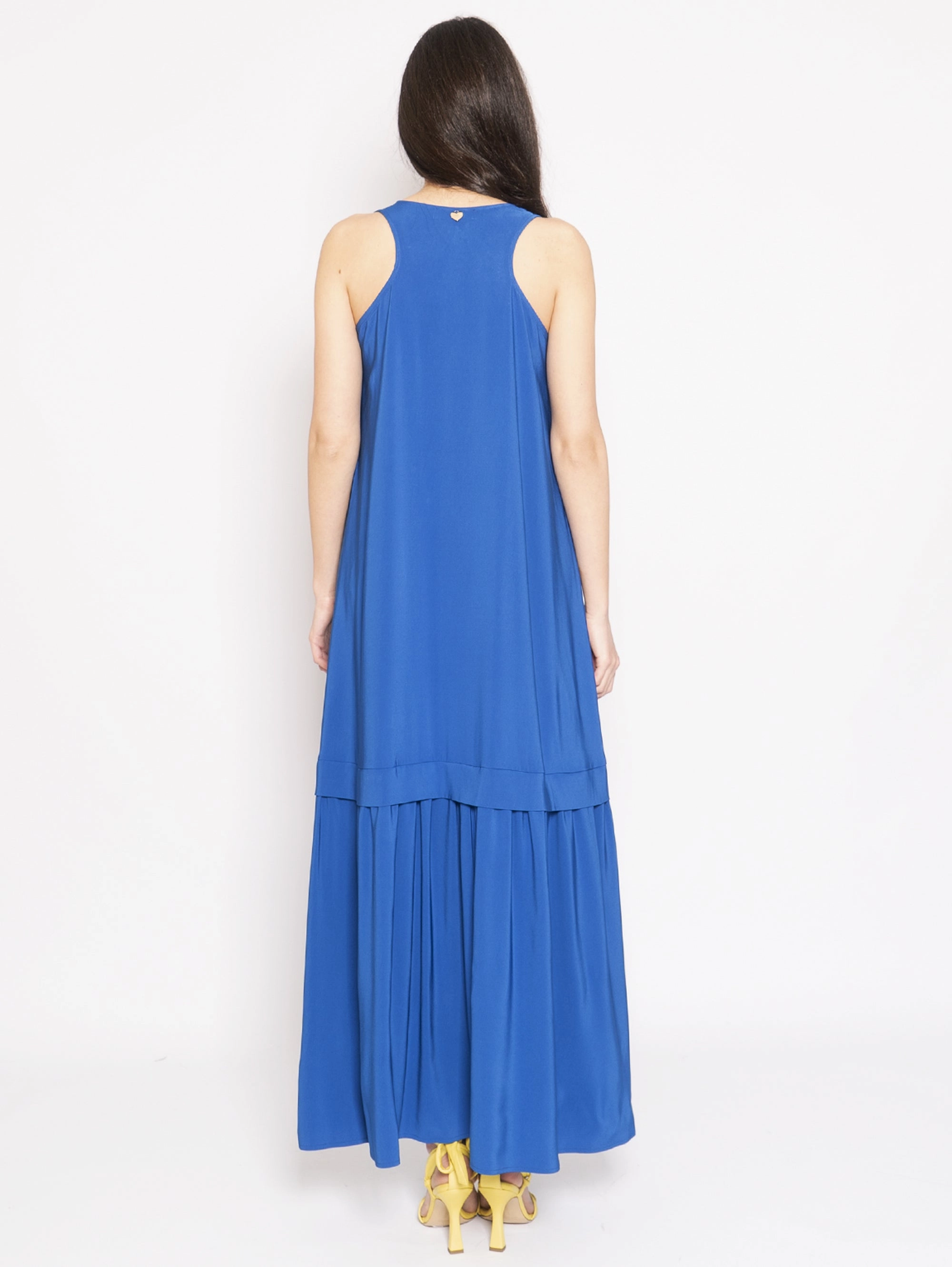 Long Dress in Blue Crepe