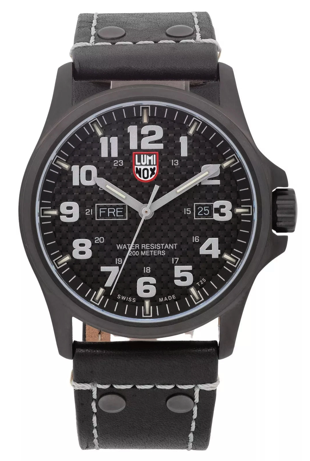 Luminox Atacama Field Gunmetal PVD Black Dial Black Leather Strap Day/Date Divers Quartz Mens Watch XL.1921
