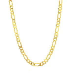 Men's Chain - Gold Sterling Silver 5mm Flat Figaro, 18 Inch | Q-5756-18