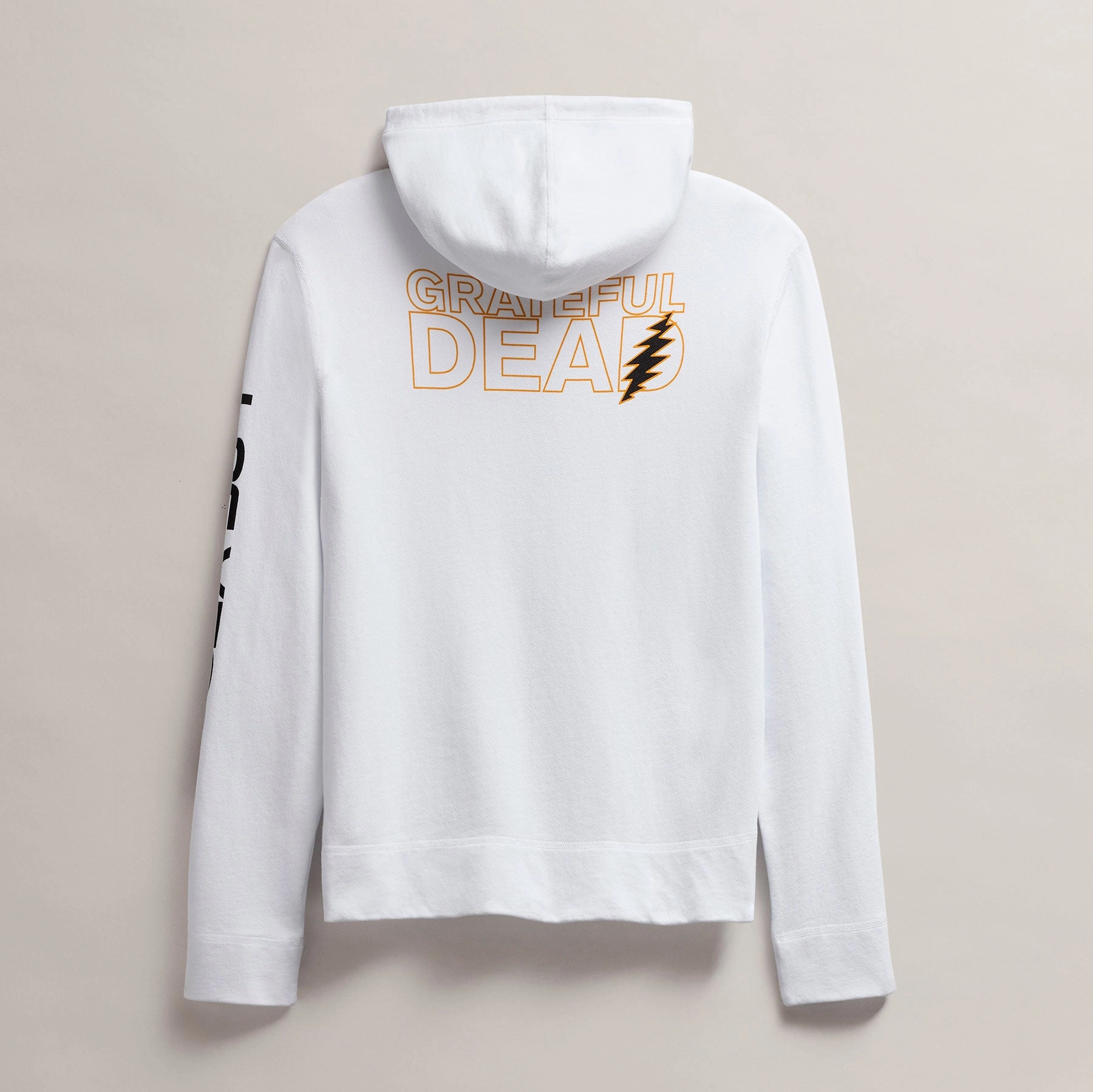 Men's Grateful Dead Skull Full Zip Hoodie - White/Cadmium