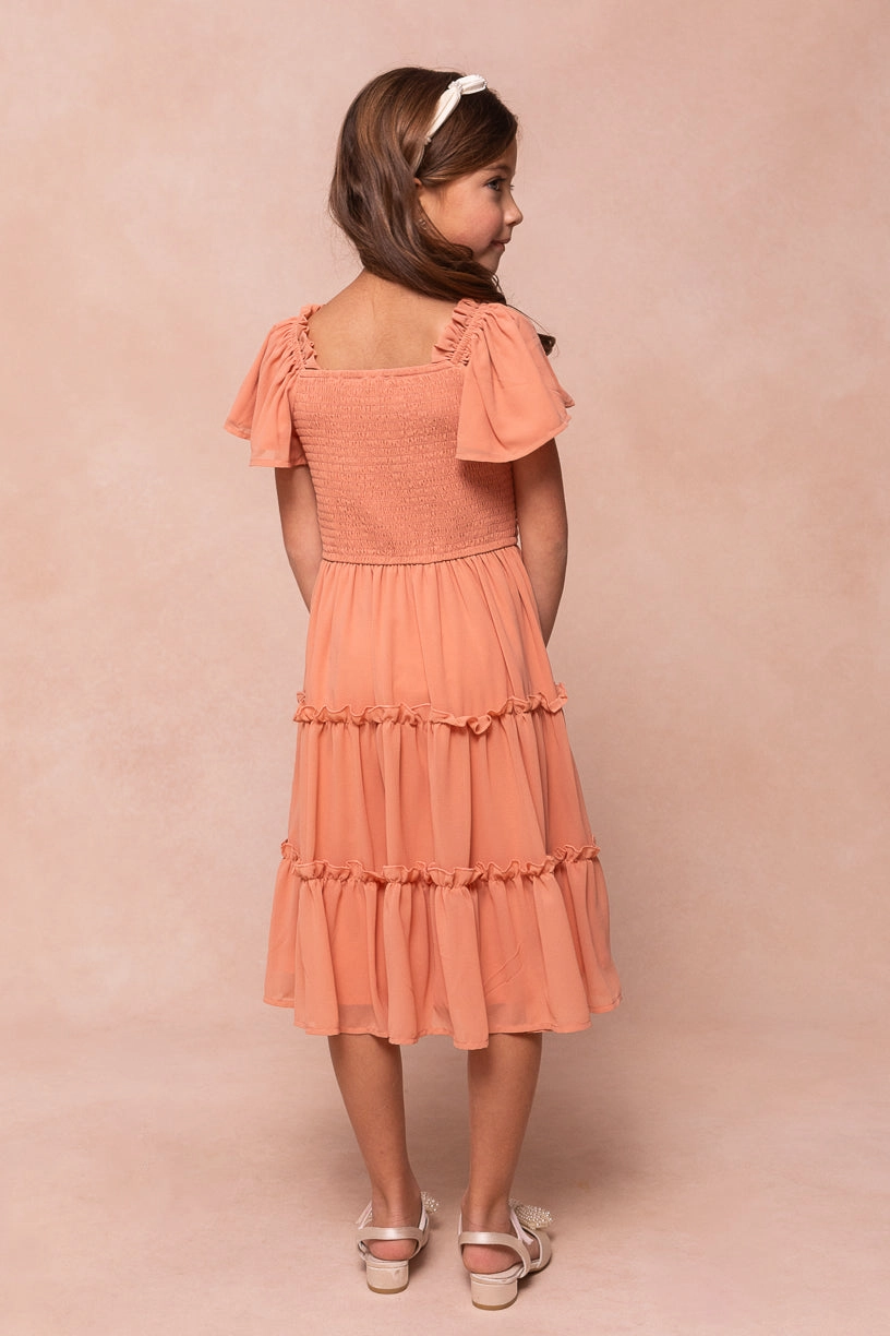 Mini Ellie Dress in Apricot Crush Chiffon - FINAL SALE