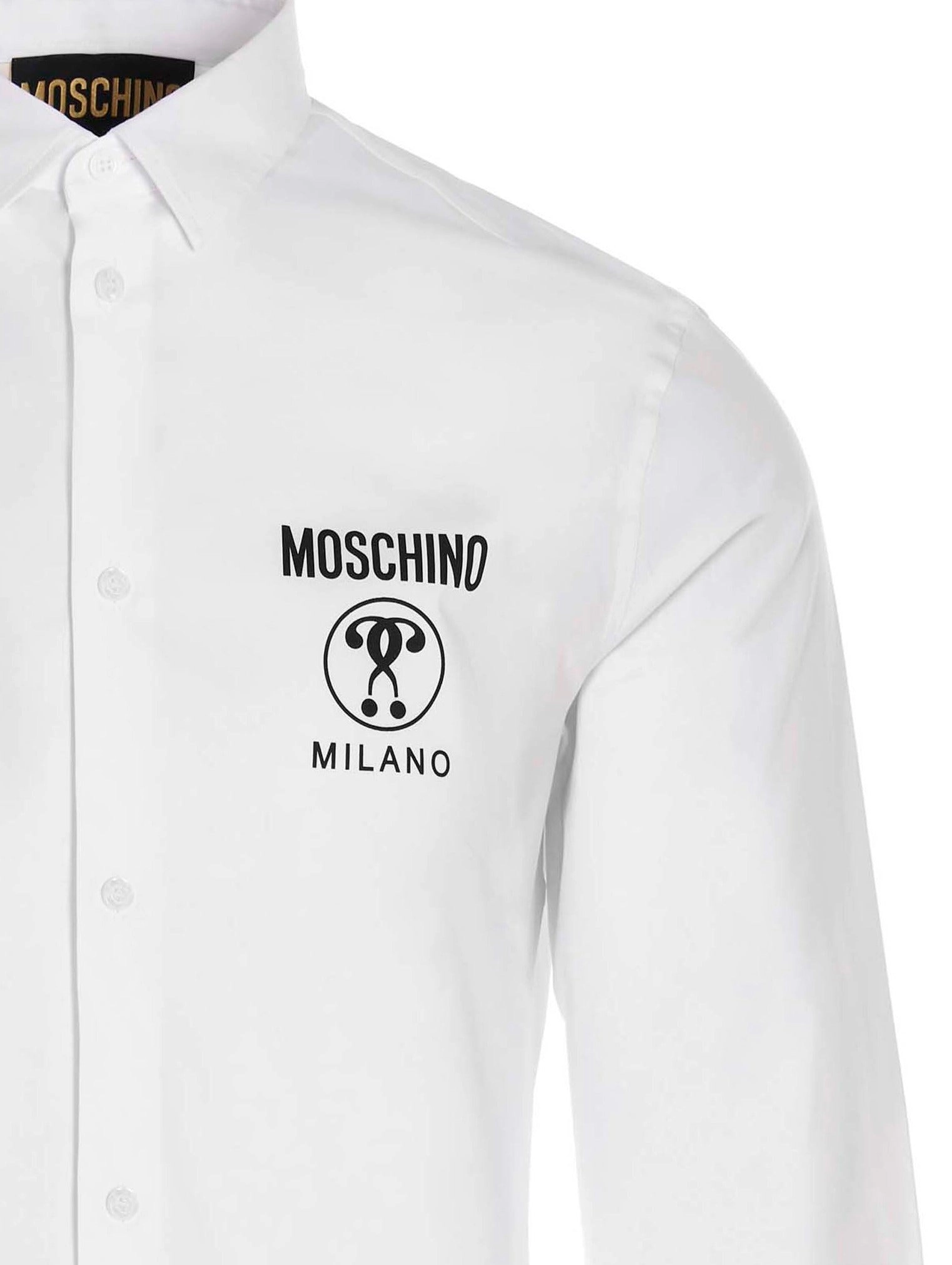 Moschino Logo Printed Long Sleeved Shirt