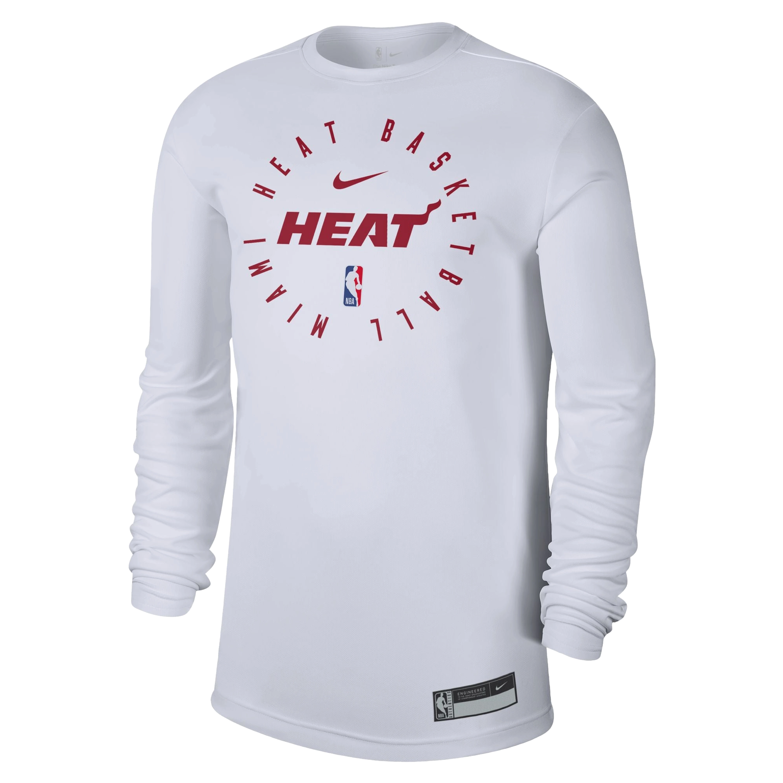 Nike Miami HEAT 2024/25 On-Court Long Sleeve White Practice Tee