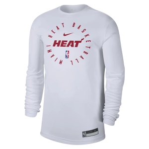 Nike Miami HEAT 2024/25 On-Court Long Sleeve White Practice Tee