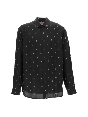 OAMC Allover Logo Printed Long Sleeved Shirt