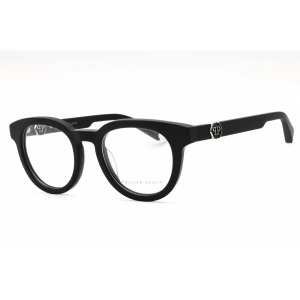 Philipp Plein Men's Eyeglasses - Matte Black Acetate Round Full Rim | VPP024M 0703